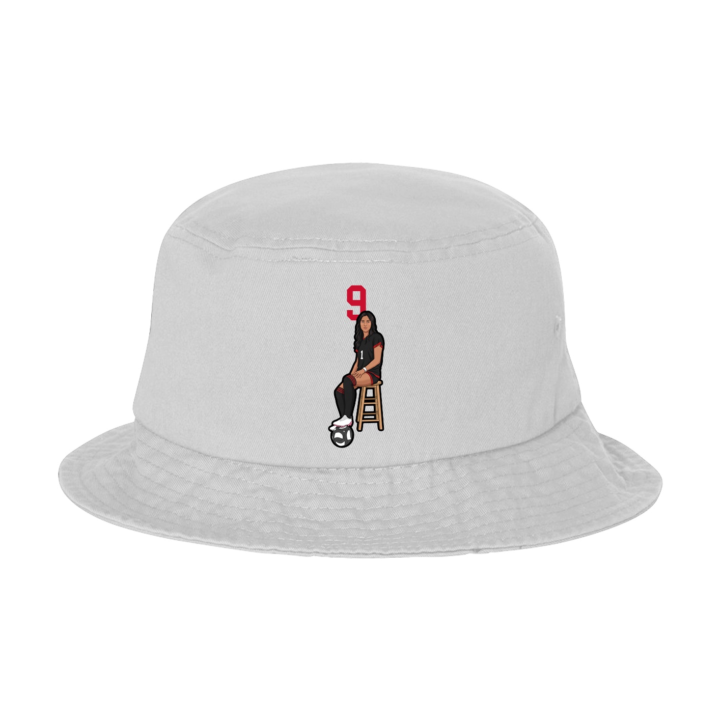 Bucket Cap — Number Top in White