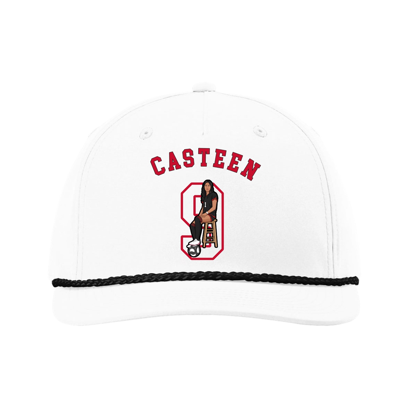 Five-Panel Classic Rope Cap — Shirsey Arch in White