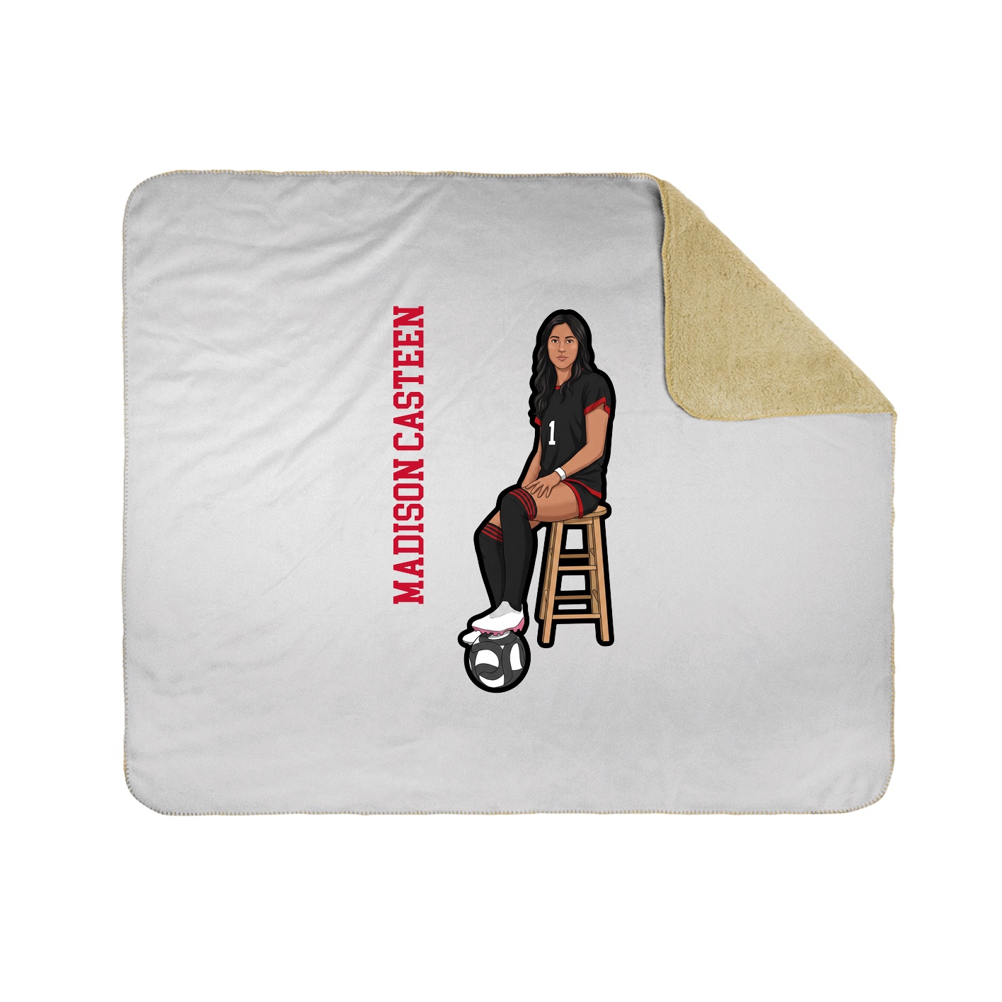 Throw Blanket — Name Vertical in White