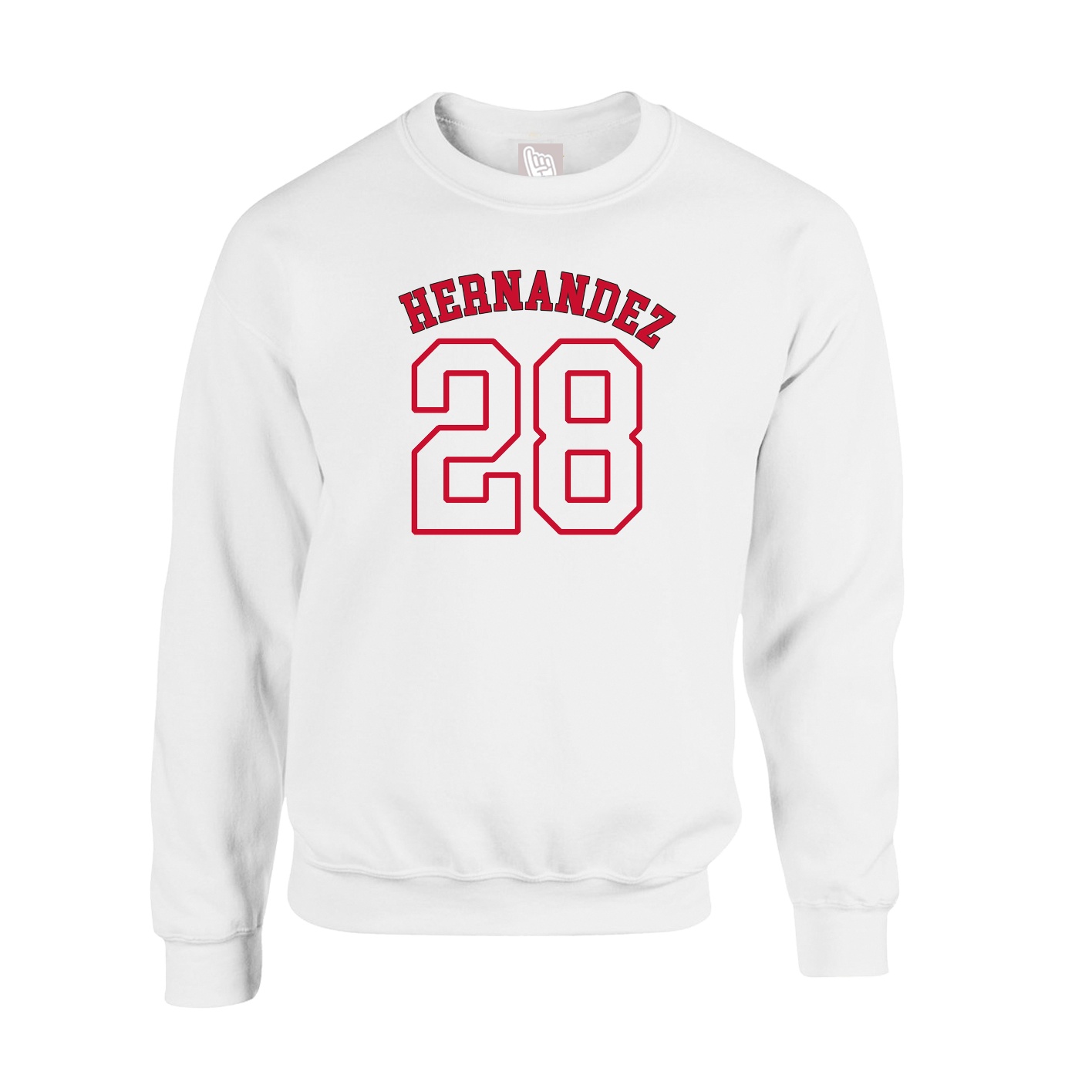 Fleece Crew — Shirsey Arch in White