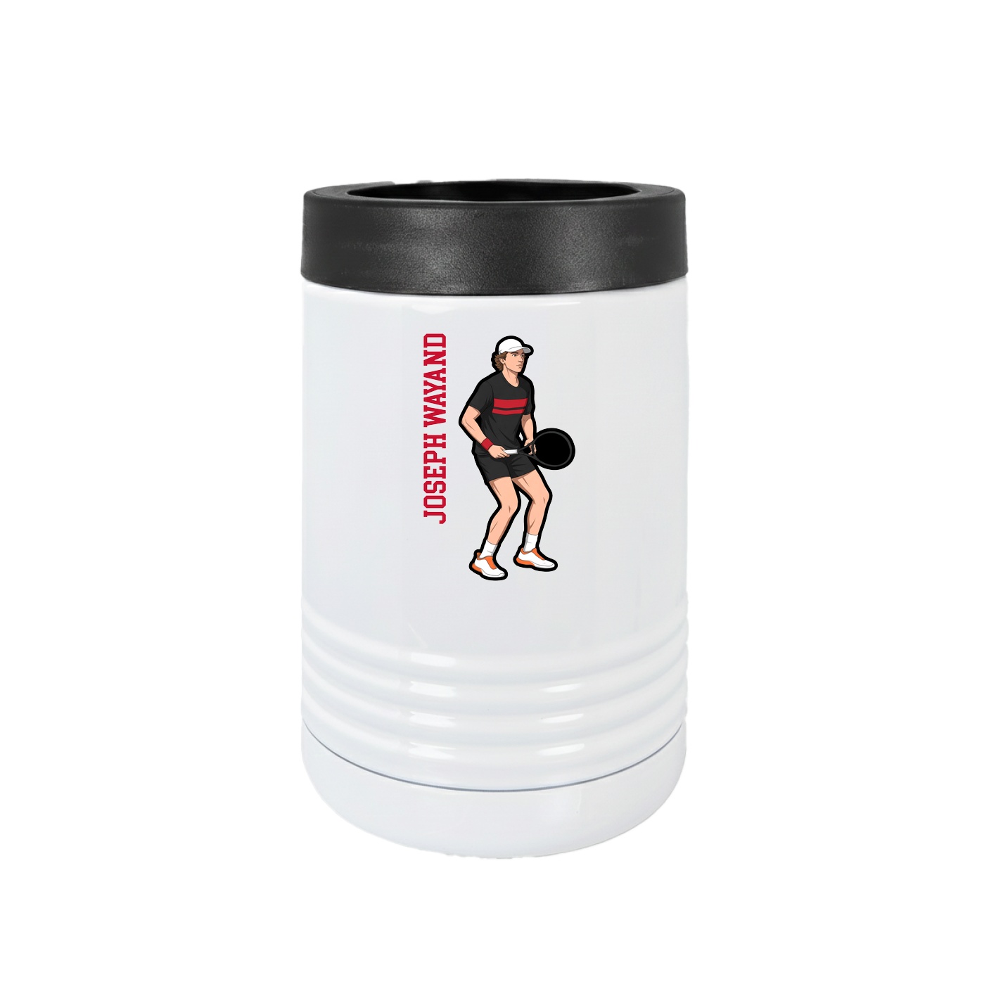 Beverage Holder — Name Vertical in White