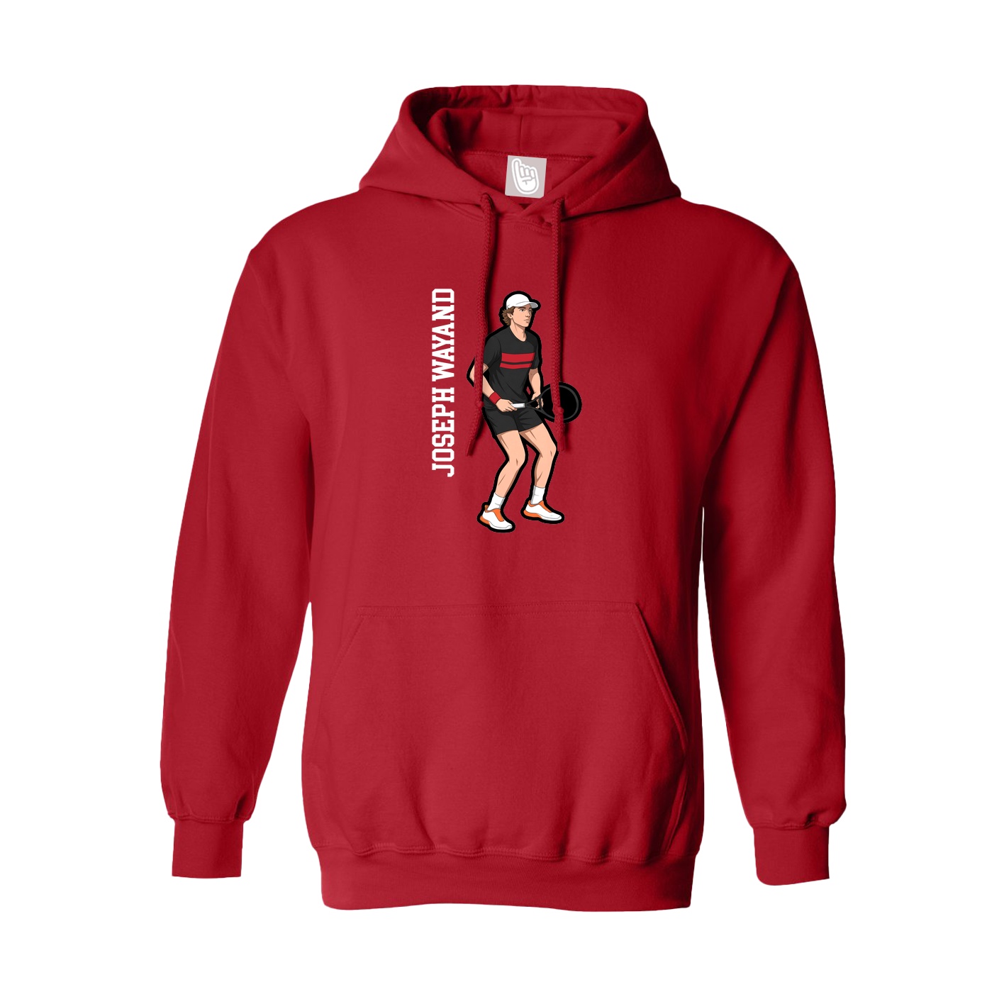 Youth Hoodie — Name Vertical in Red