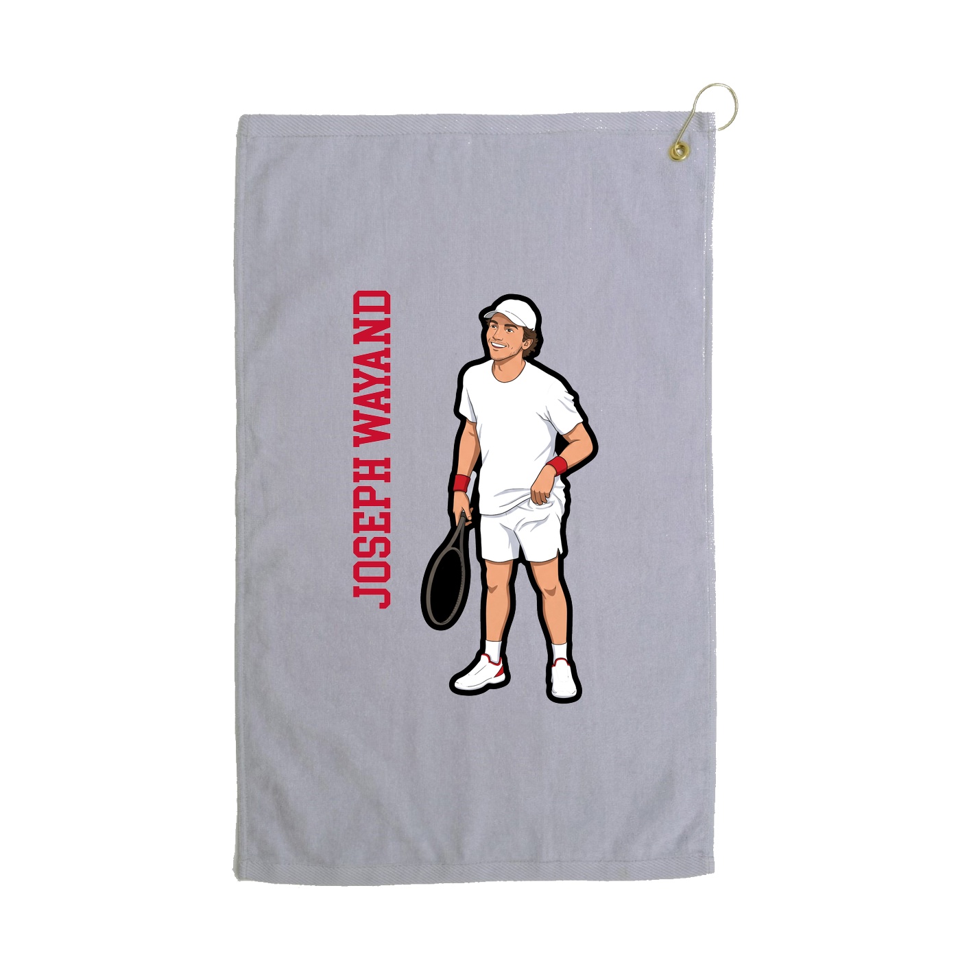 Golf Towel — Name Vertical in Grey