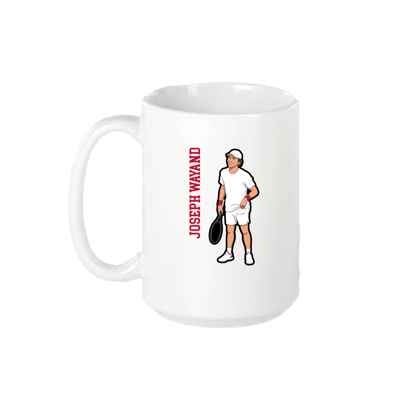 15oz Coffee Mug — Name Vertical in White