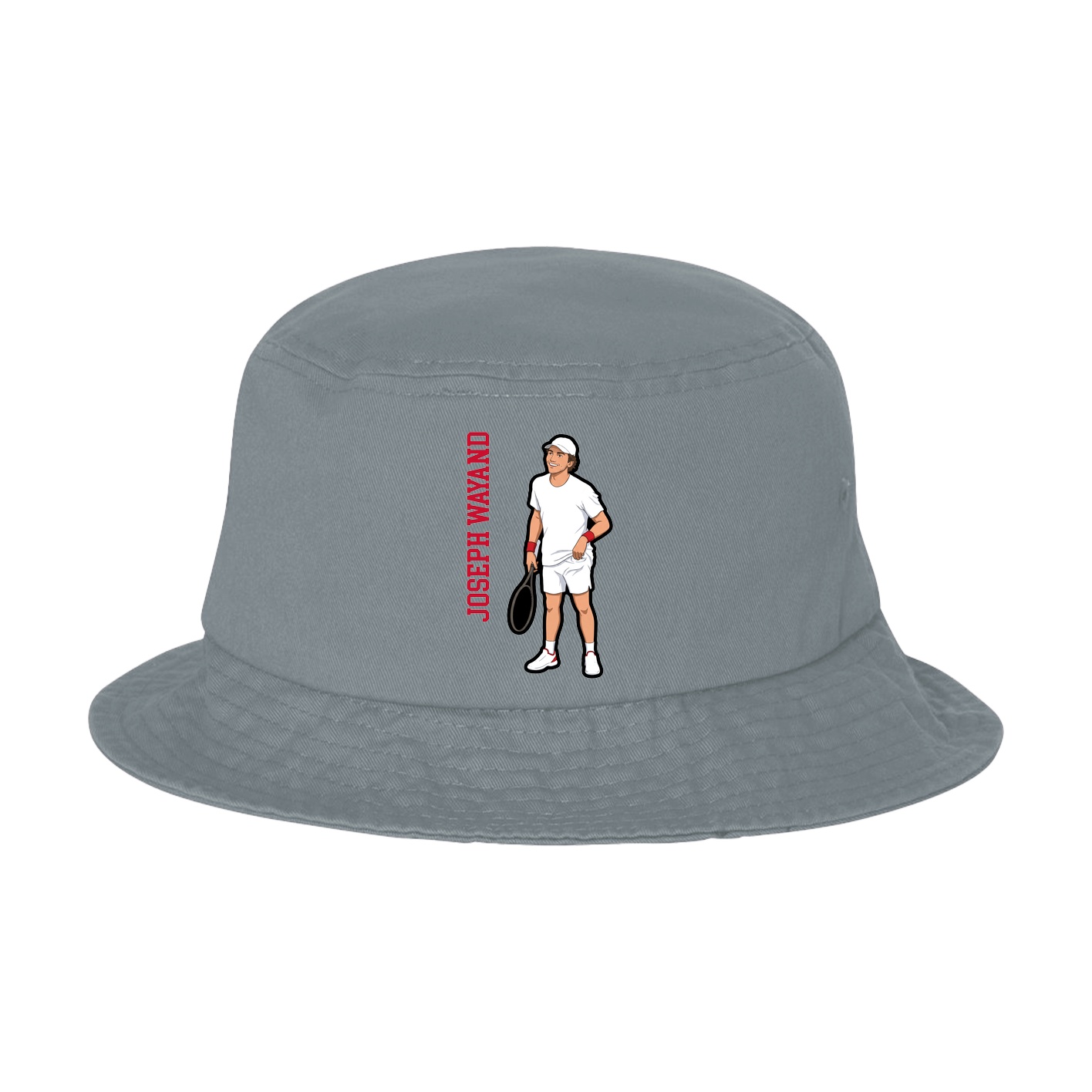 Bucket Cap — Name Vertical in Grey