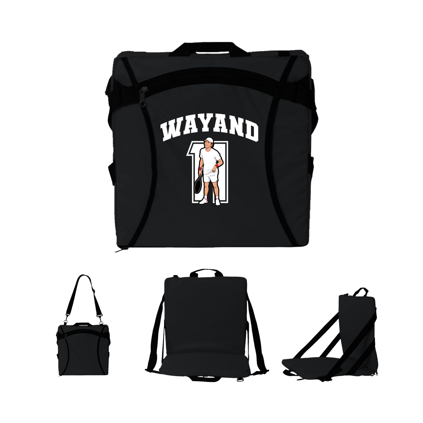 Folding Stadium Seat — Number in Black
