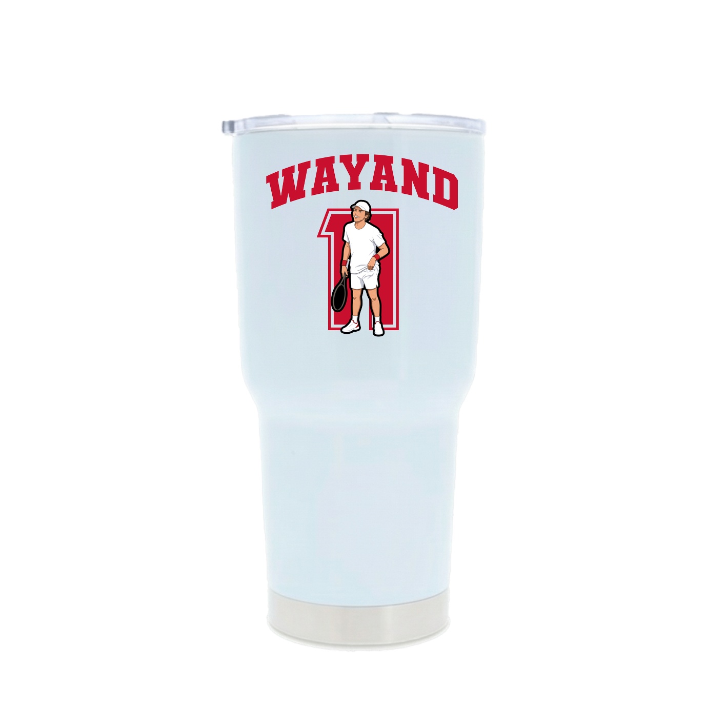 30oz Stainless Steel Tumbler — Number in White