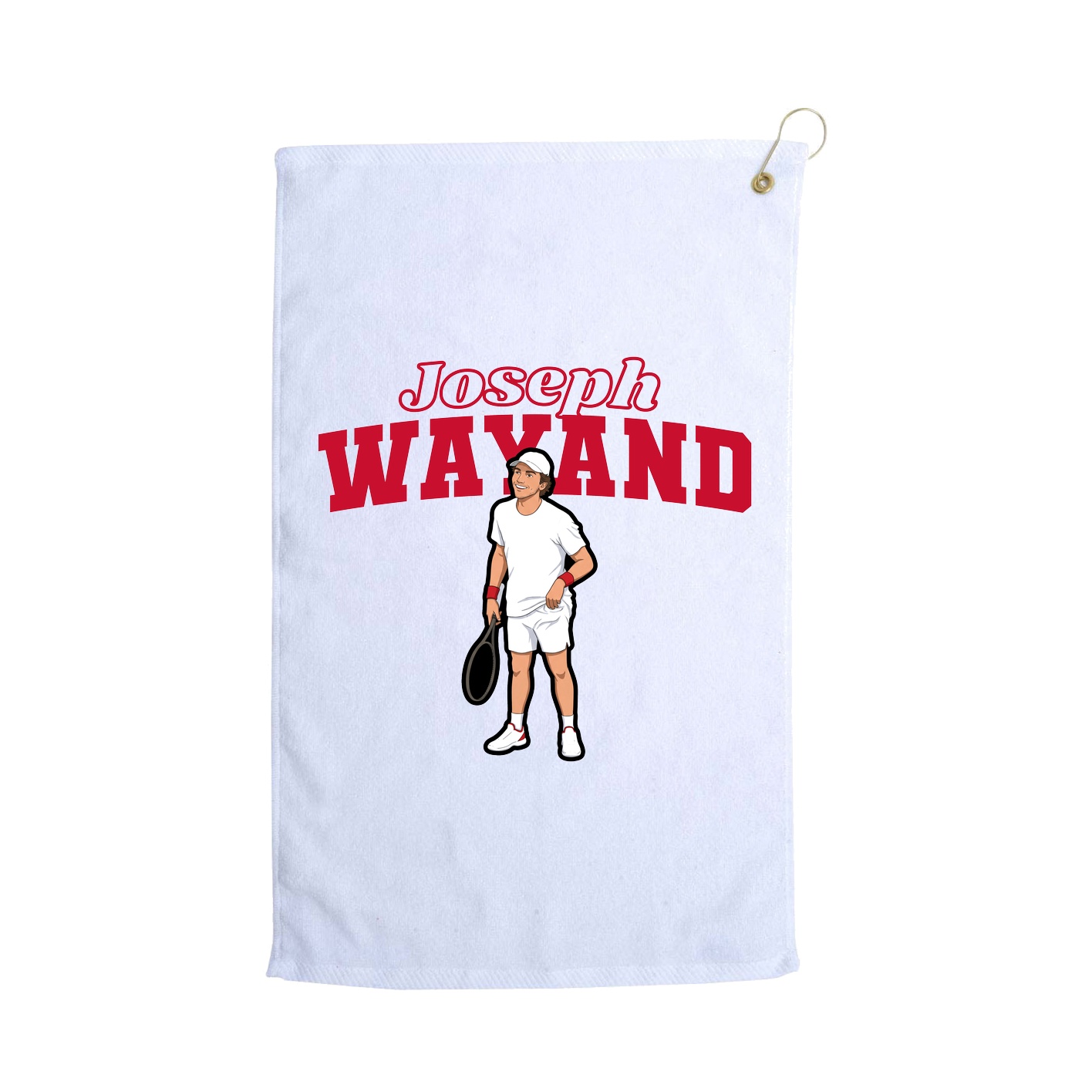 Golf Towel — Name Arch in White