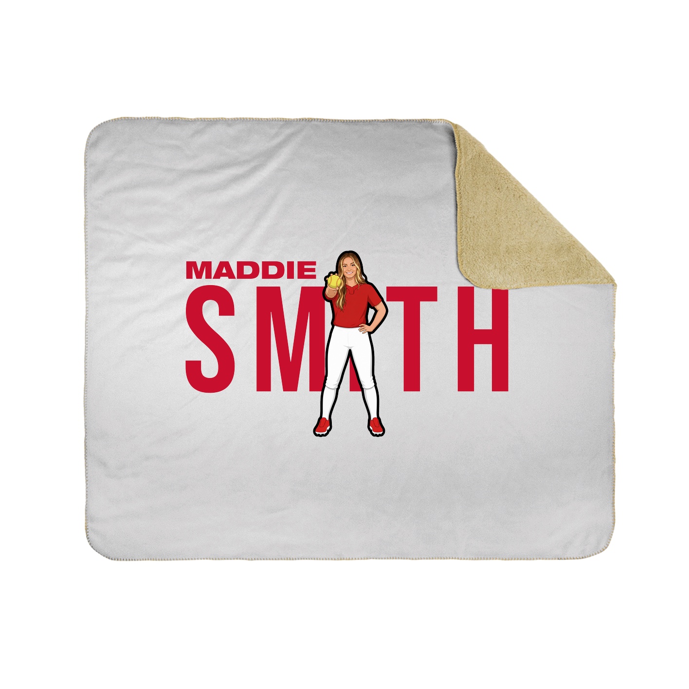 Throw Blanket — Player Name in White