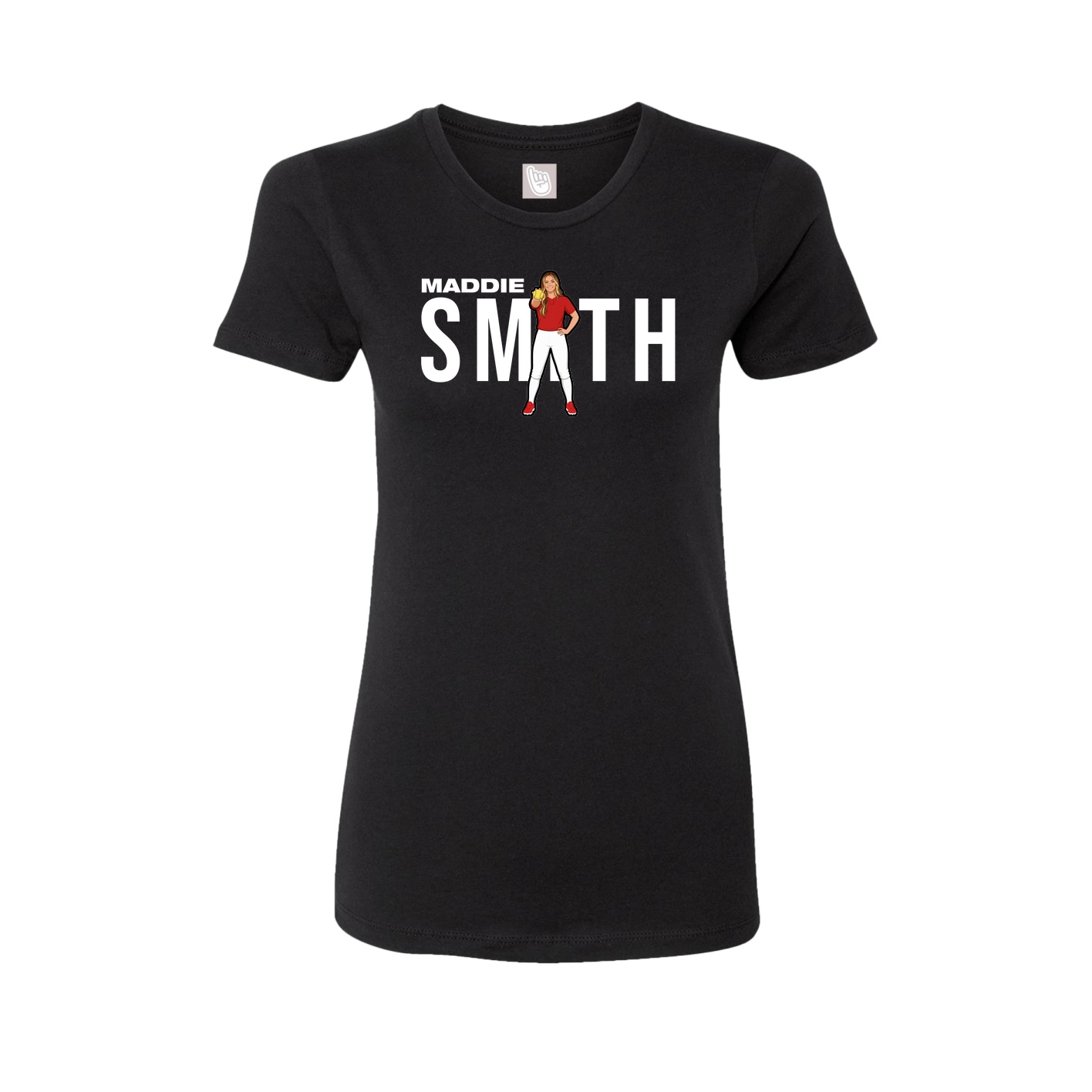 Fitted Women's Tee — Player Name in Black