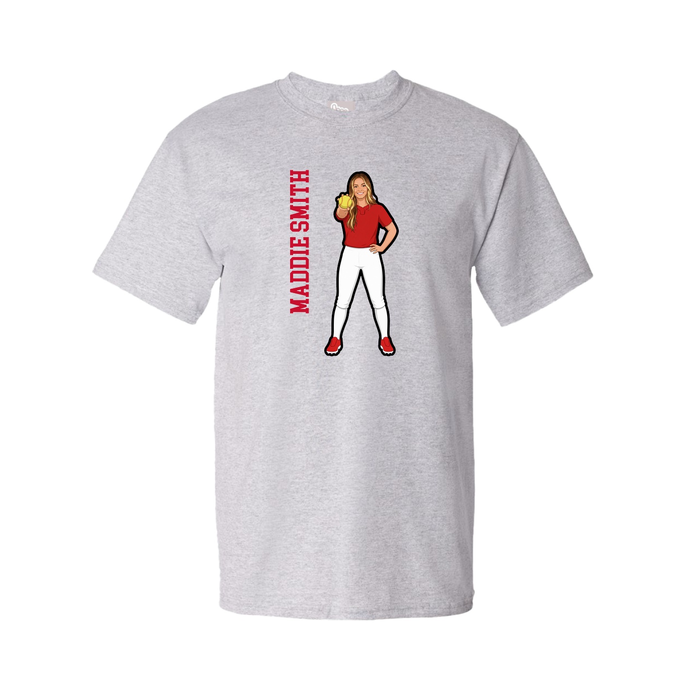 Tee — Name Vertical in Grey