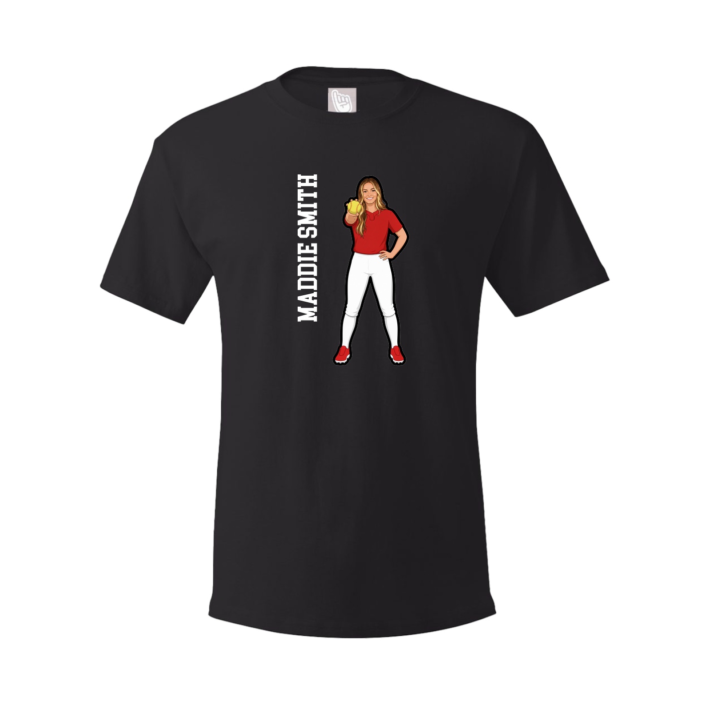 Youth Tee — Name Vertical in Black