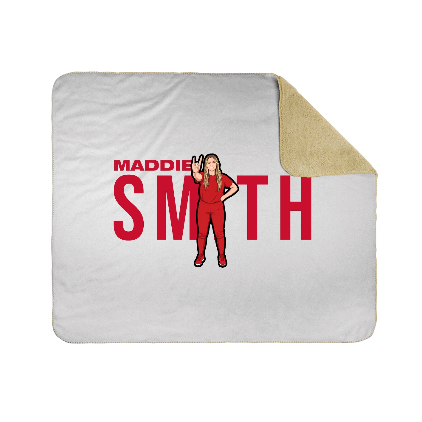 Throw Blanket — Player Name in White