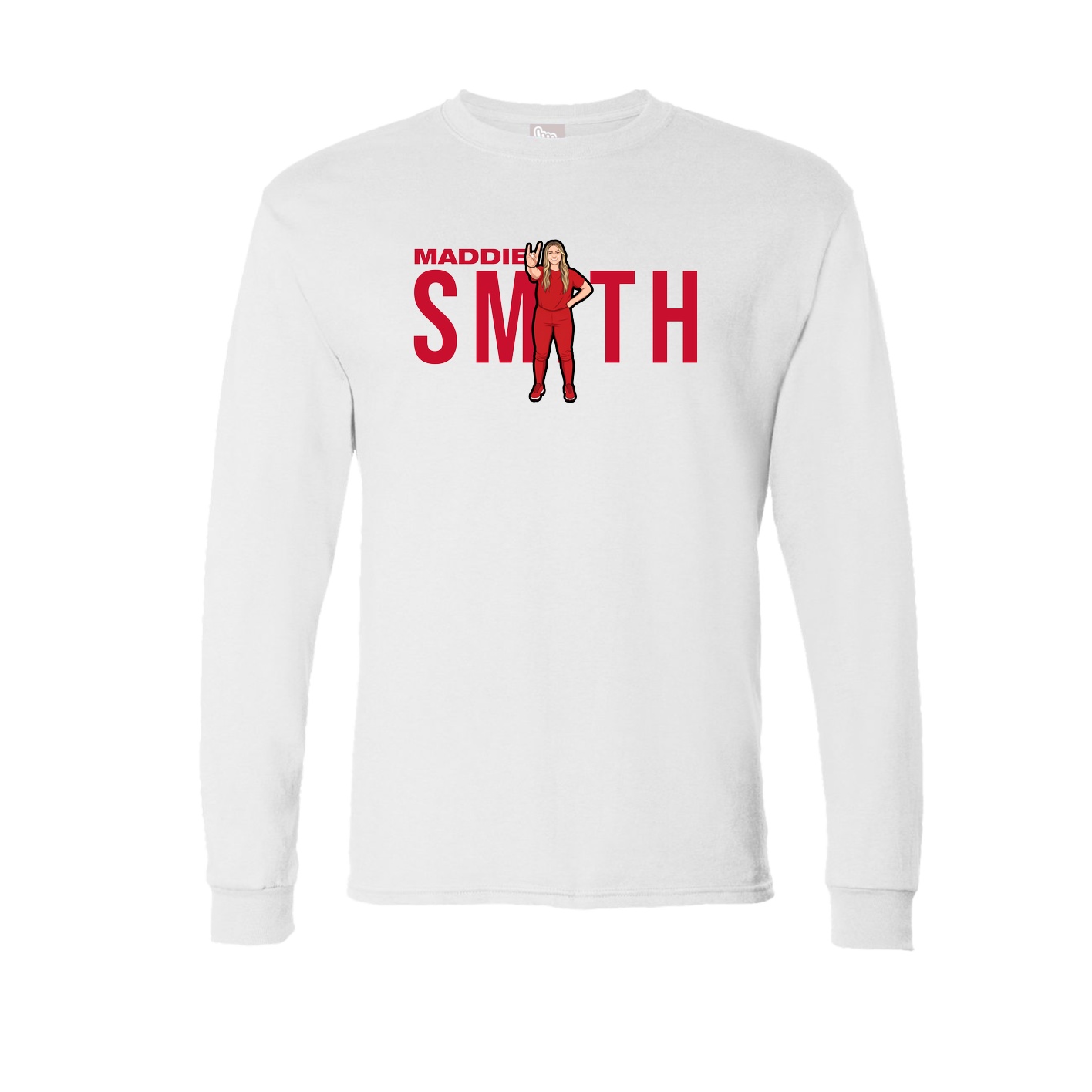 Long Sleeve Tee — Player Name in White