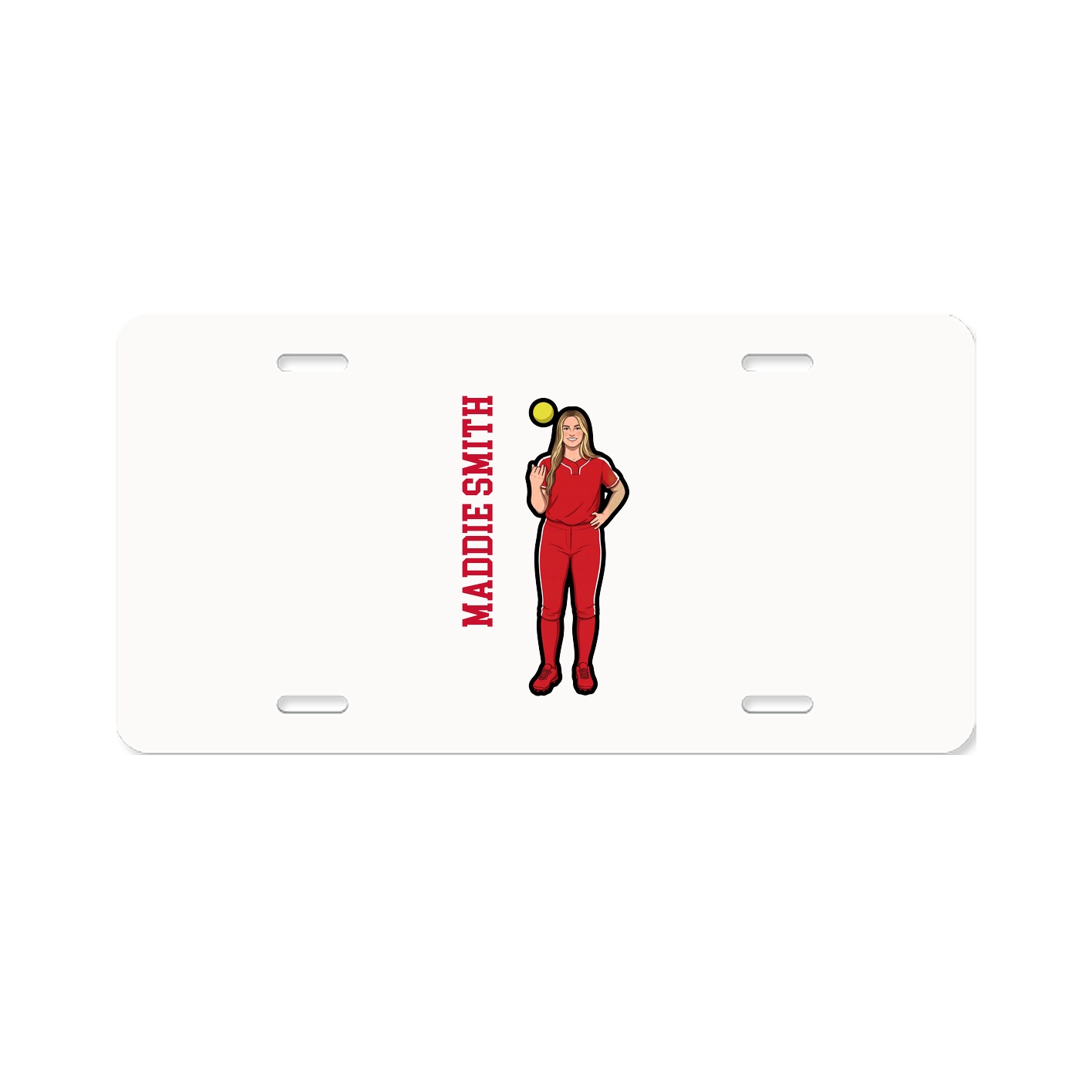 License Plate — Name Vertical in Classic
