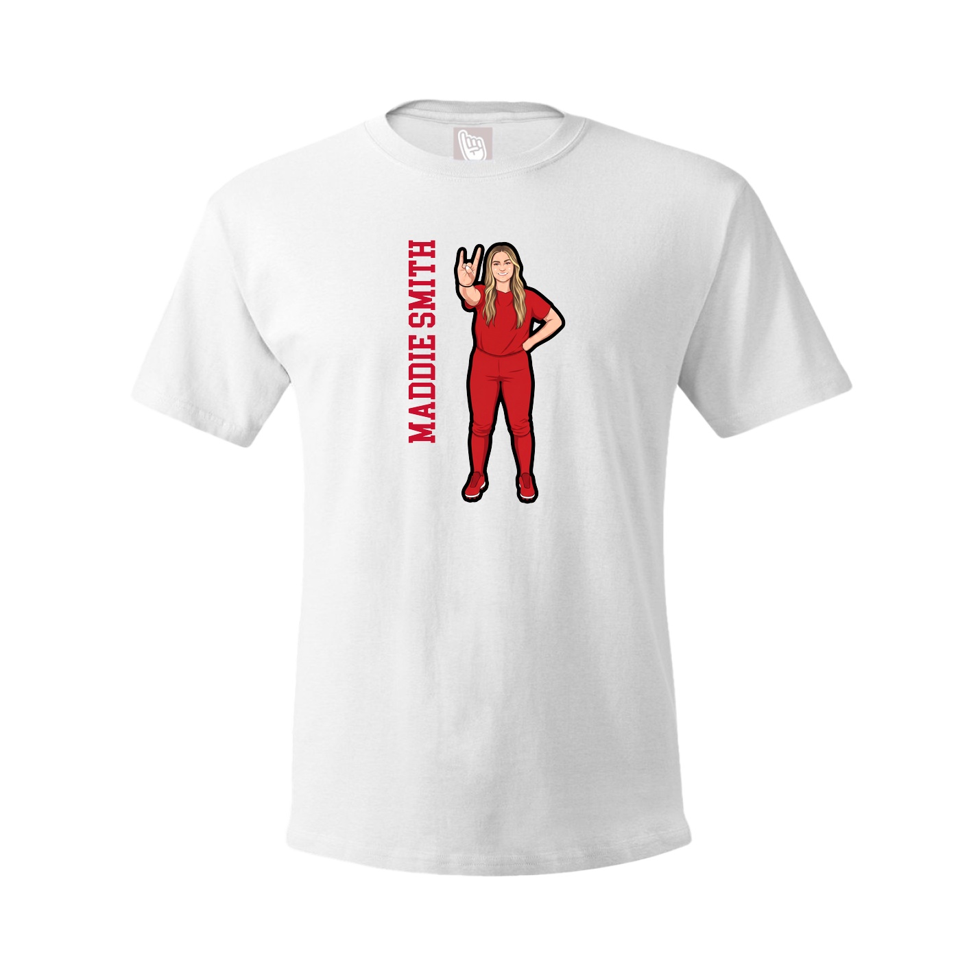 Youth Tee — Name Vertical in White