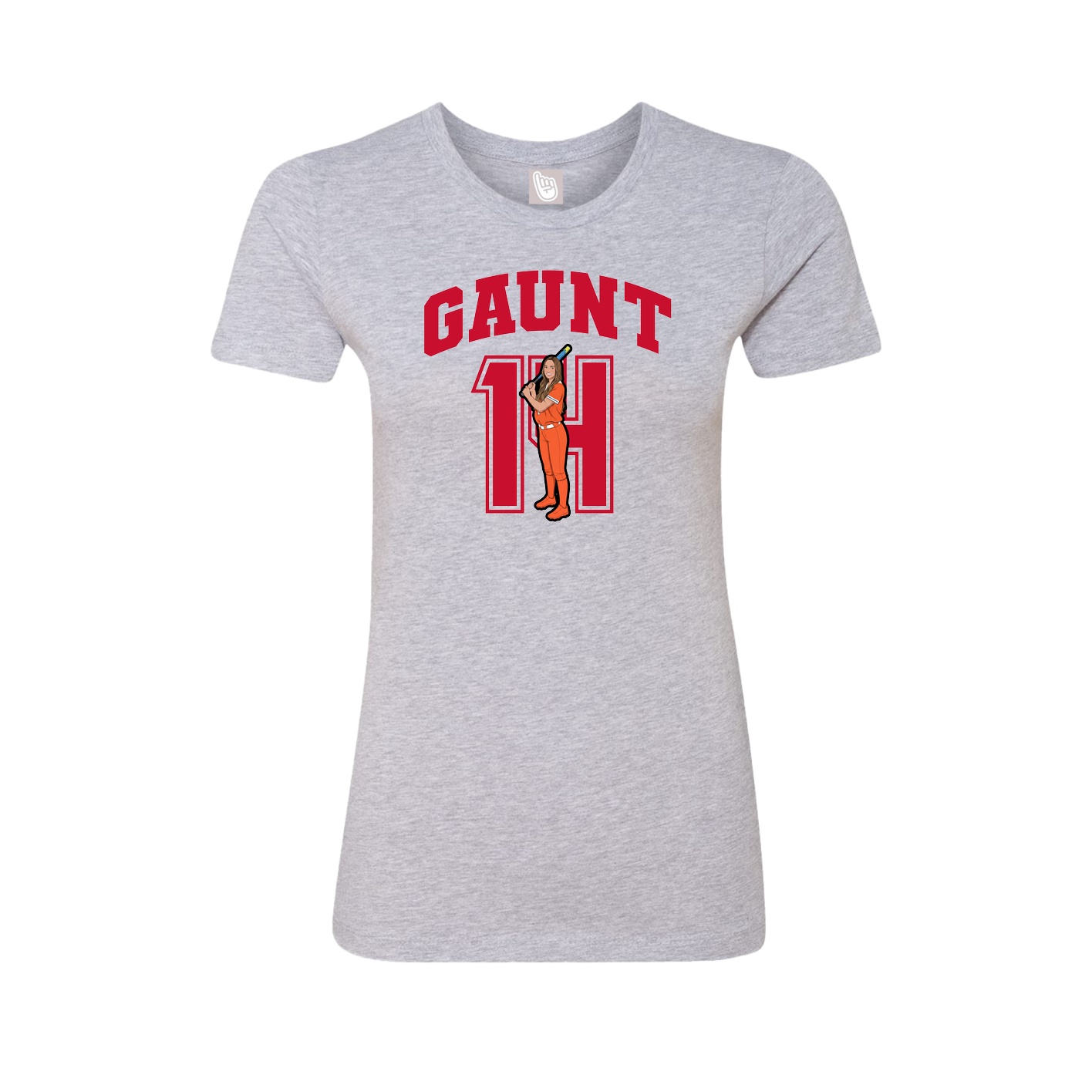 Fitted Women's Tee — Number in Grey