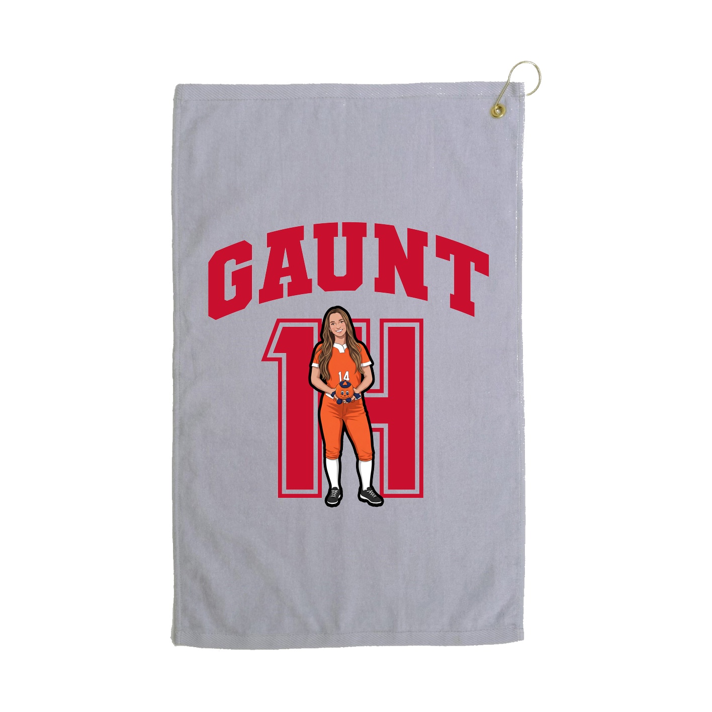 Golf Towel — Number in Grey