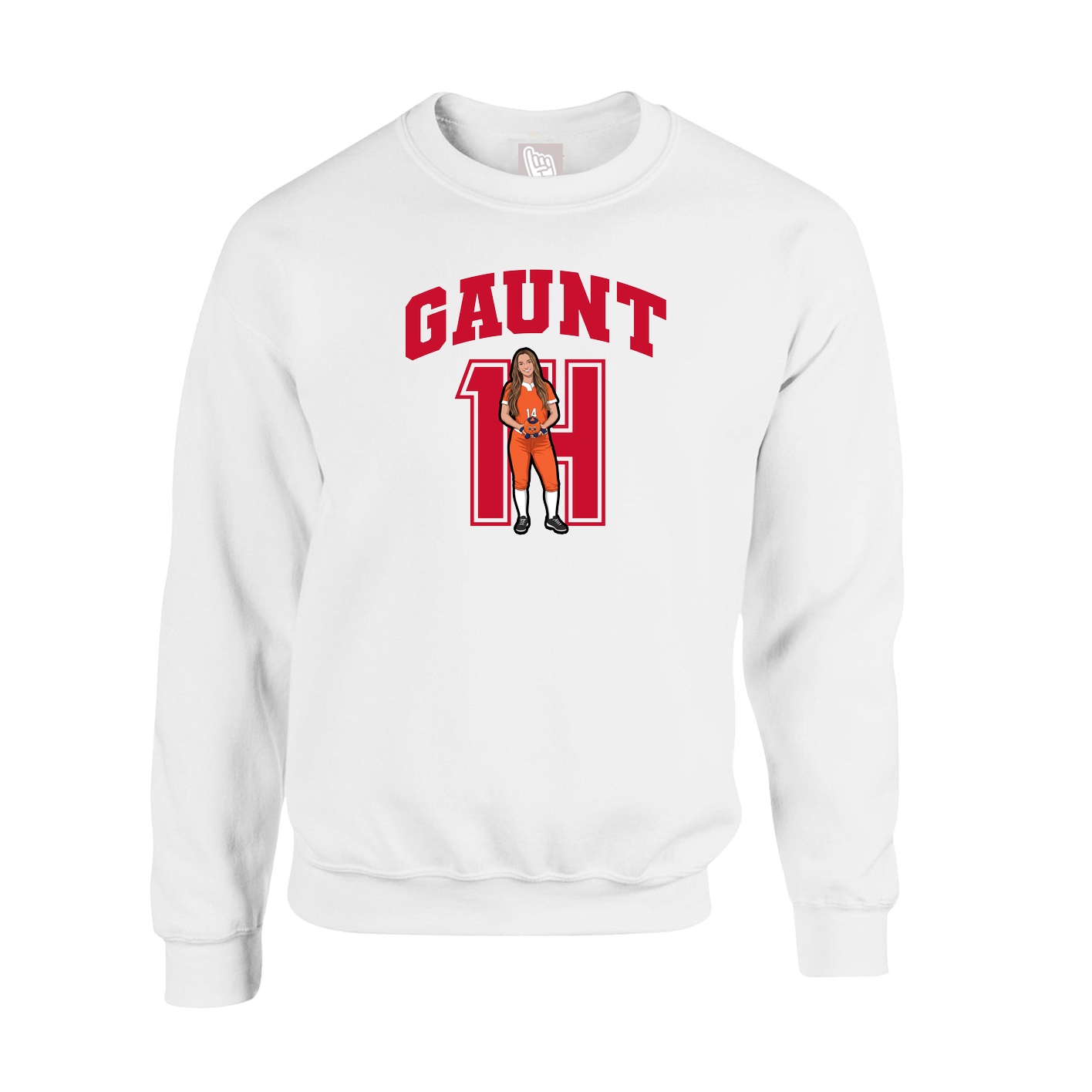 Fleece Crew — Number in White