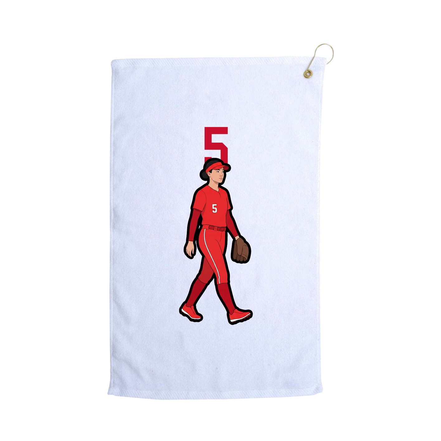 Golf Towel — Number Top in White