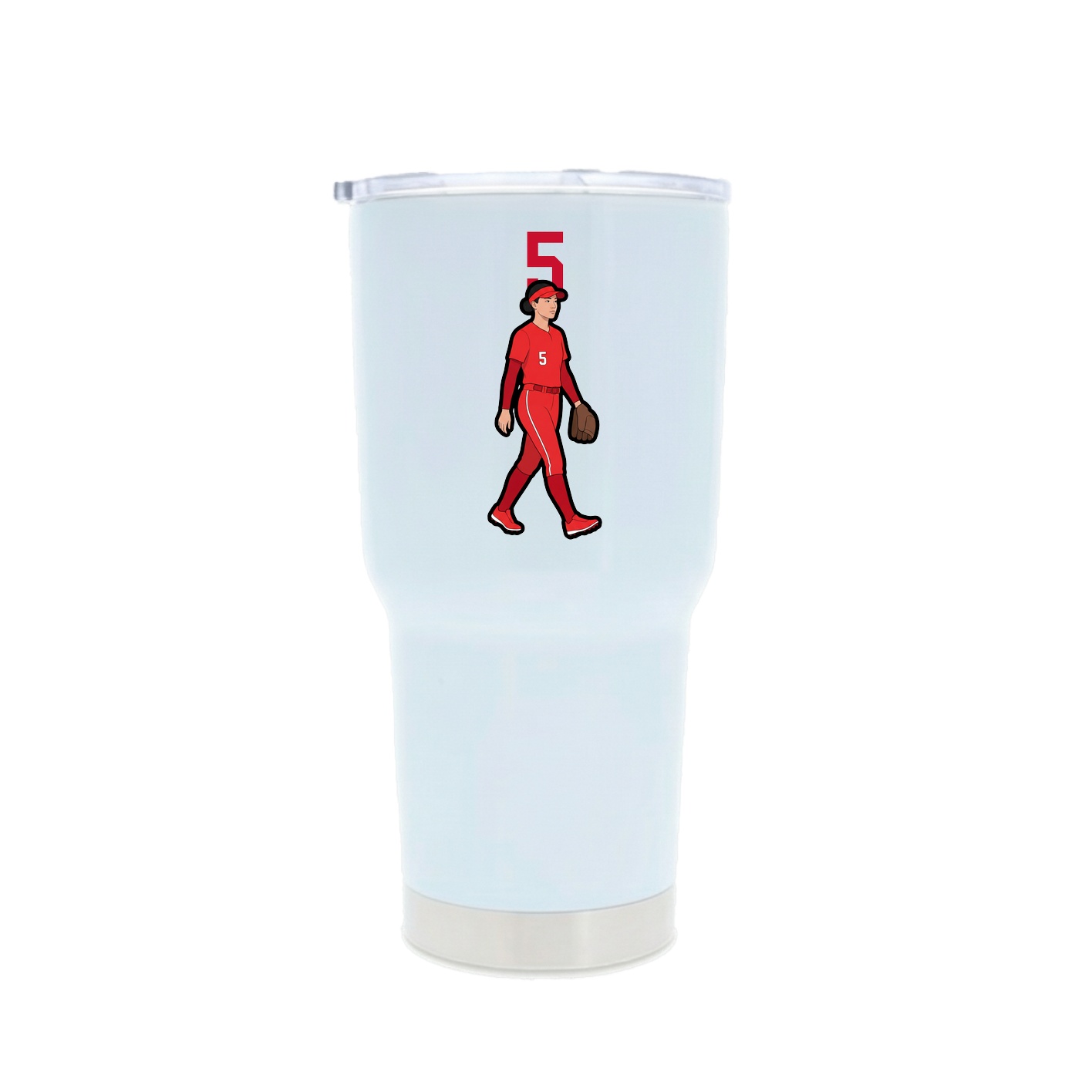 30oz Stainless Steel Tumbler — Number Top in White