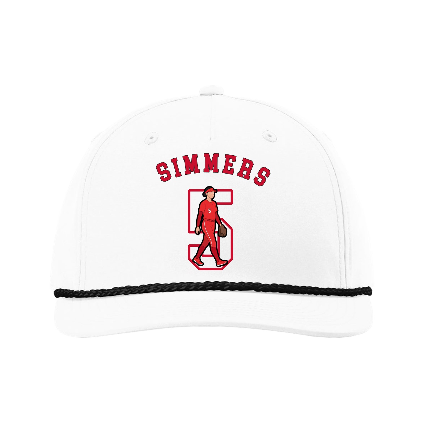 Five-Panel Classic Rope Cap — Shirsey Arch in White