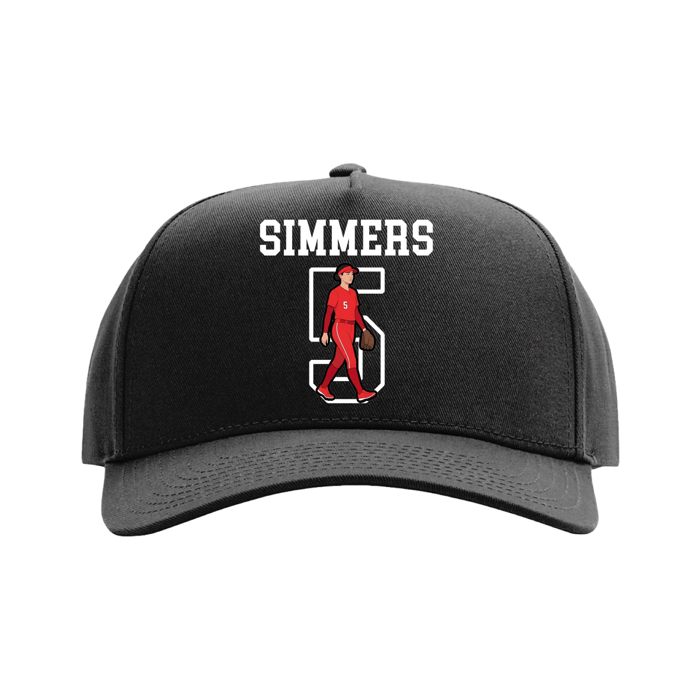 Full Fabric Five-Panel Champ Cap — Shirsey in Black