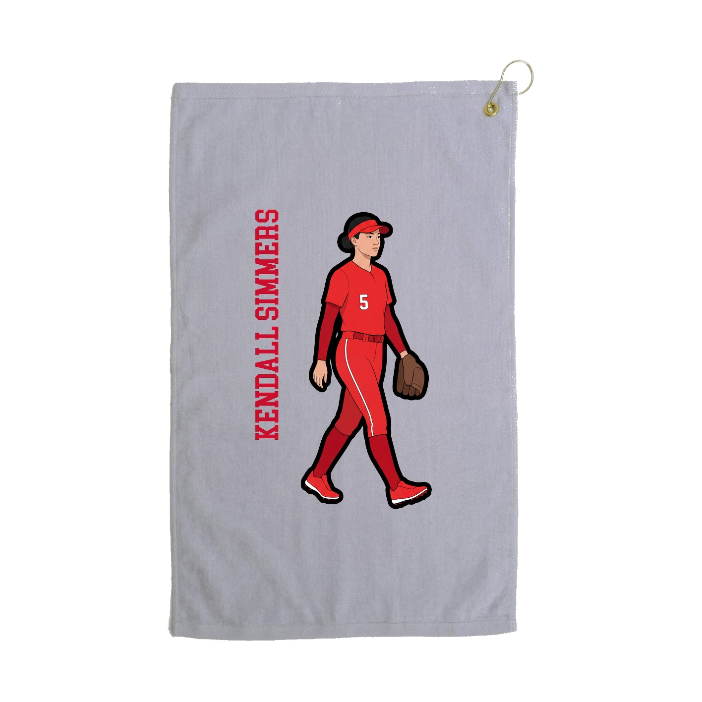 Golf Towel — Name Vertical in Grey