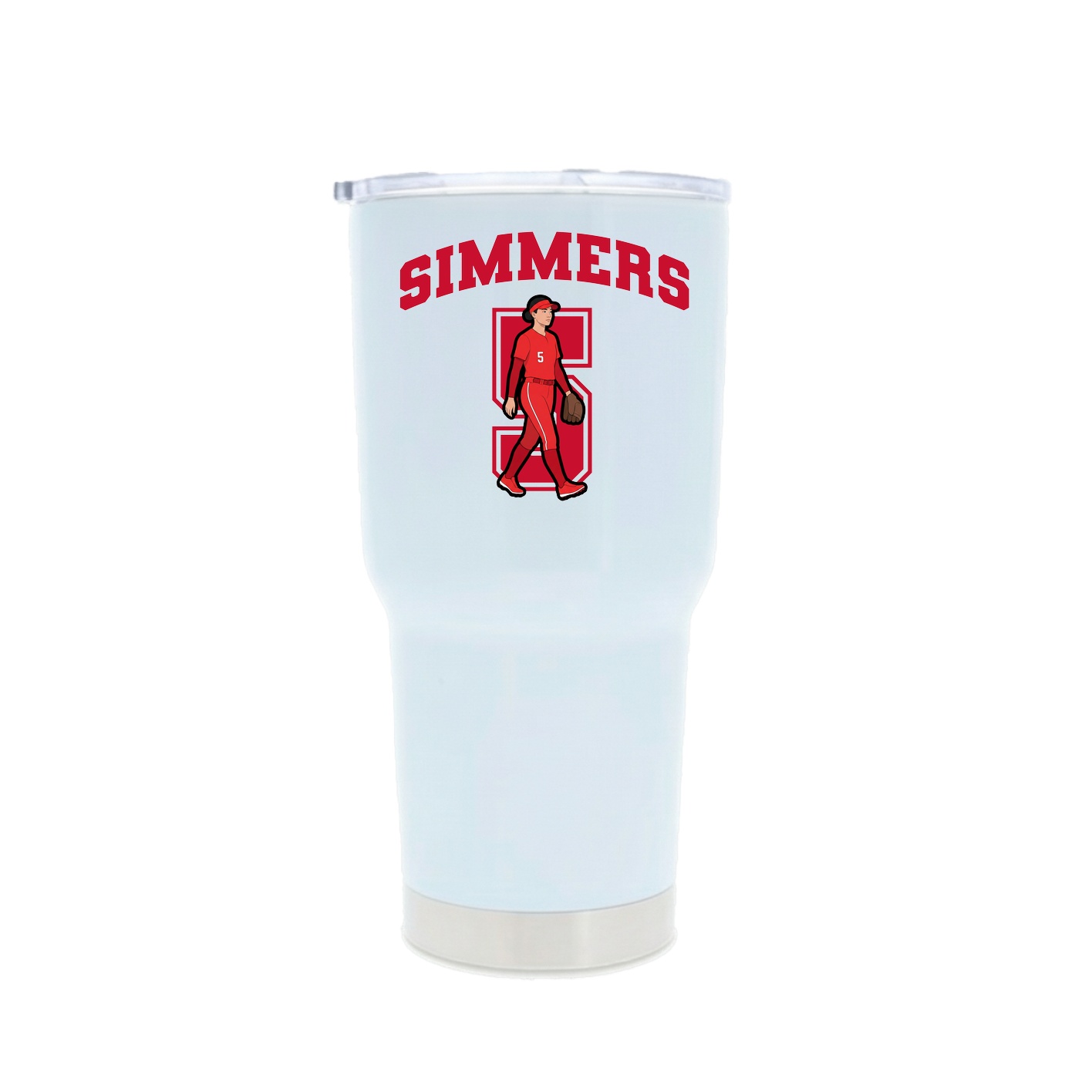 30oz Stainless Steel Tumbler — Number in White
