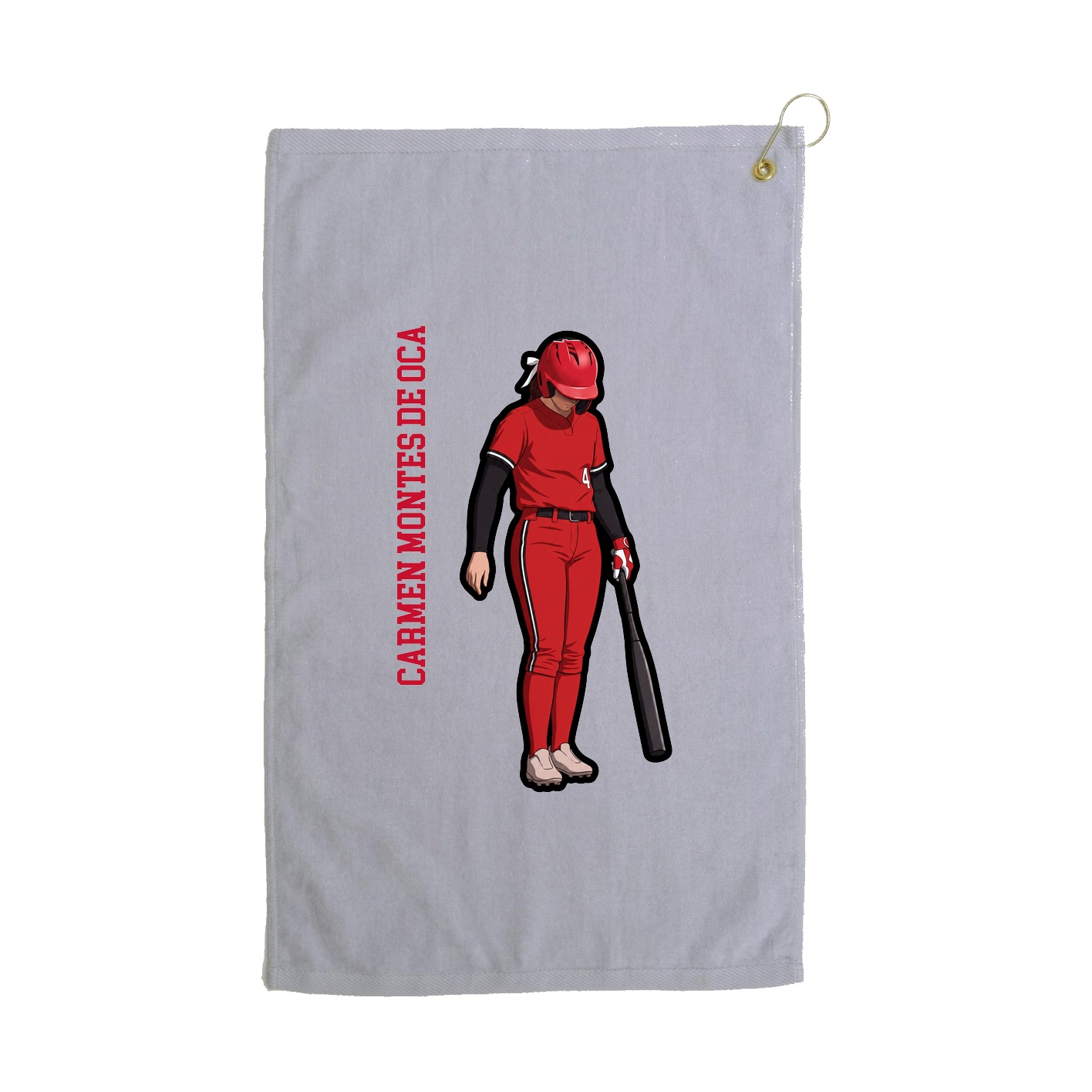 Golf Towel — Name Vertical in Grey