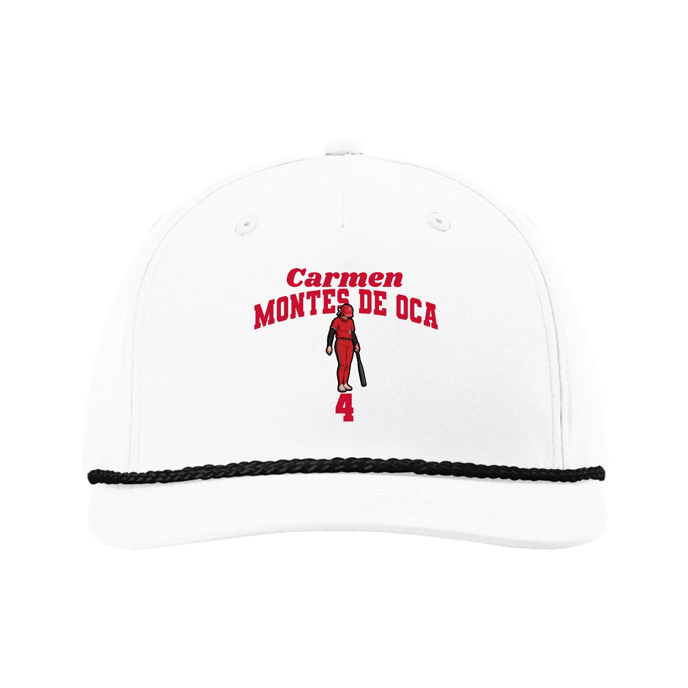 Five-Panel Classic Rope Cap — Signature Arch in White