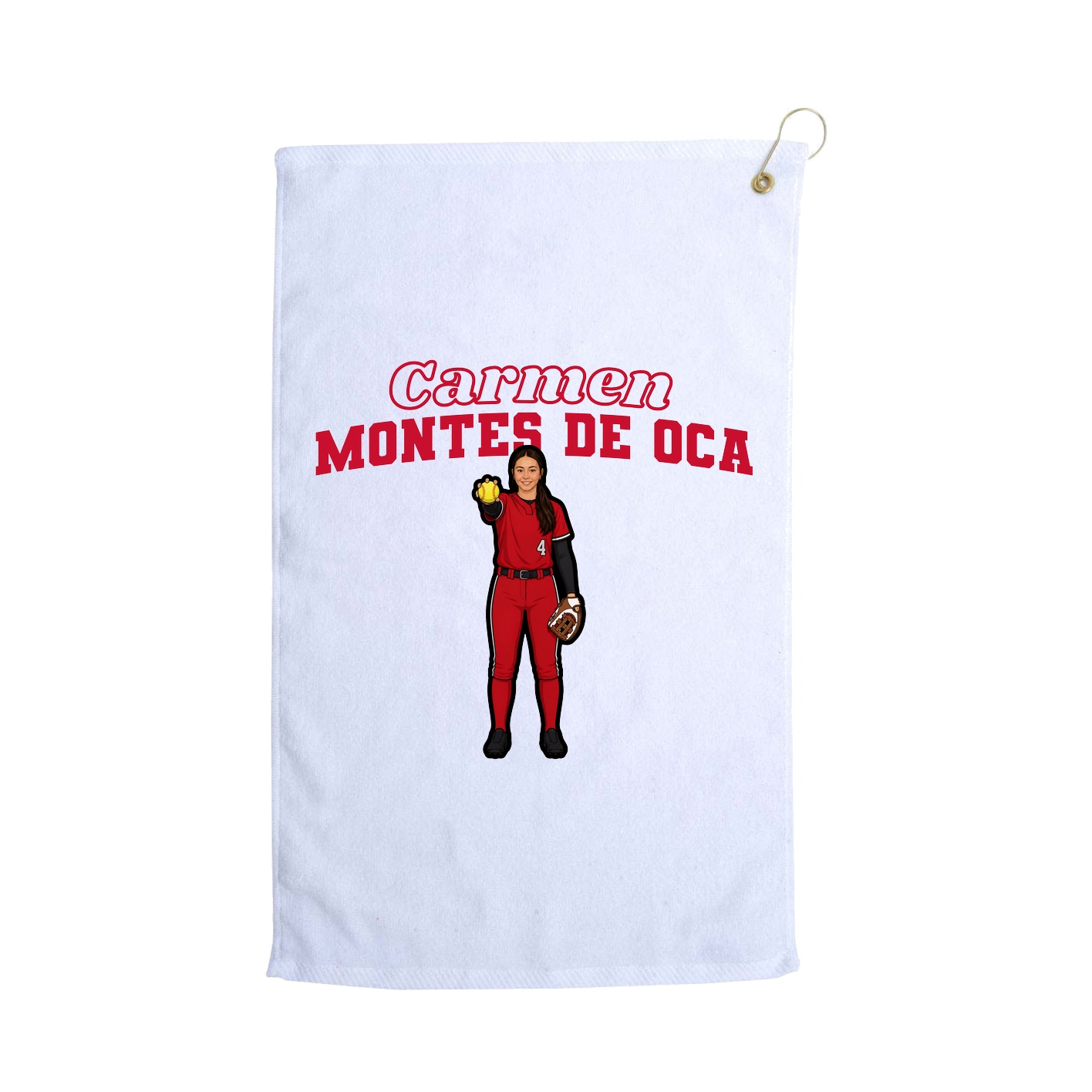 Golf Towel — Name Arch in White