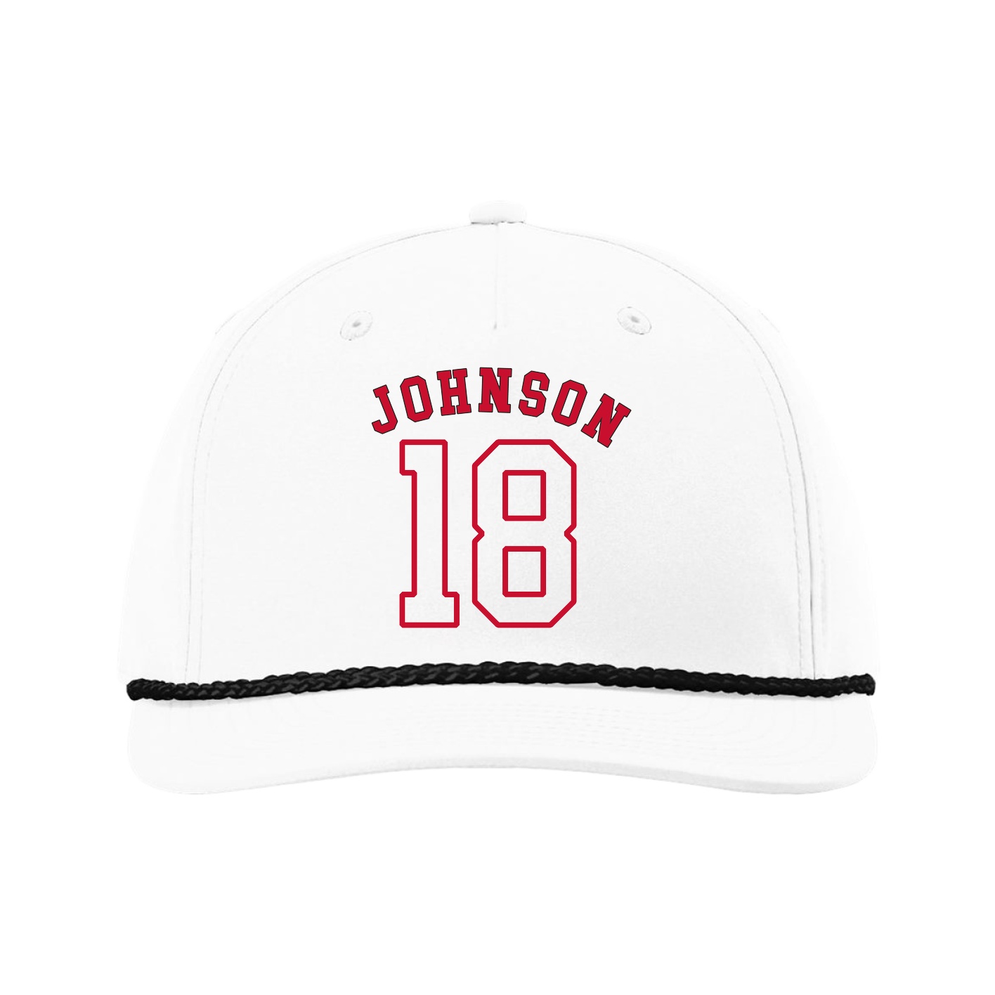 Five-Panel Classic Rope Cap — Shirsey Arch in White