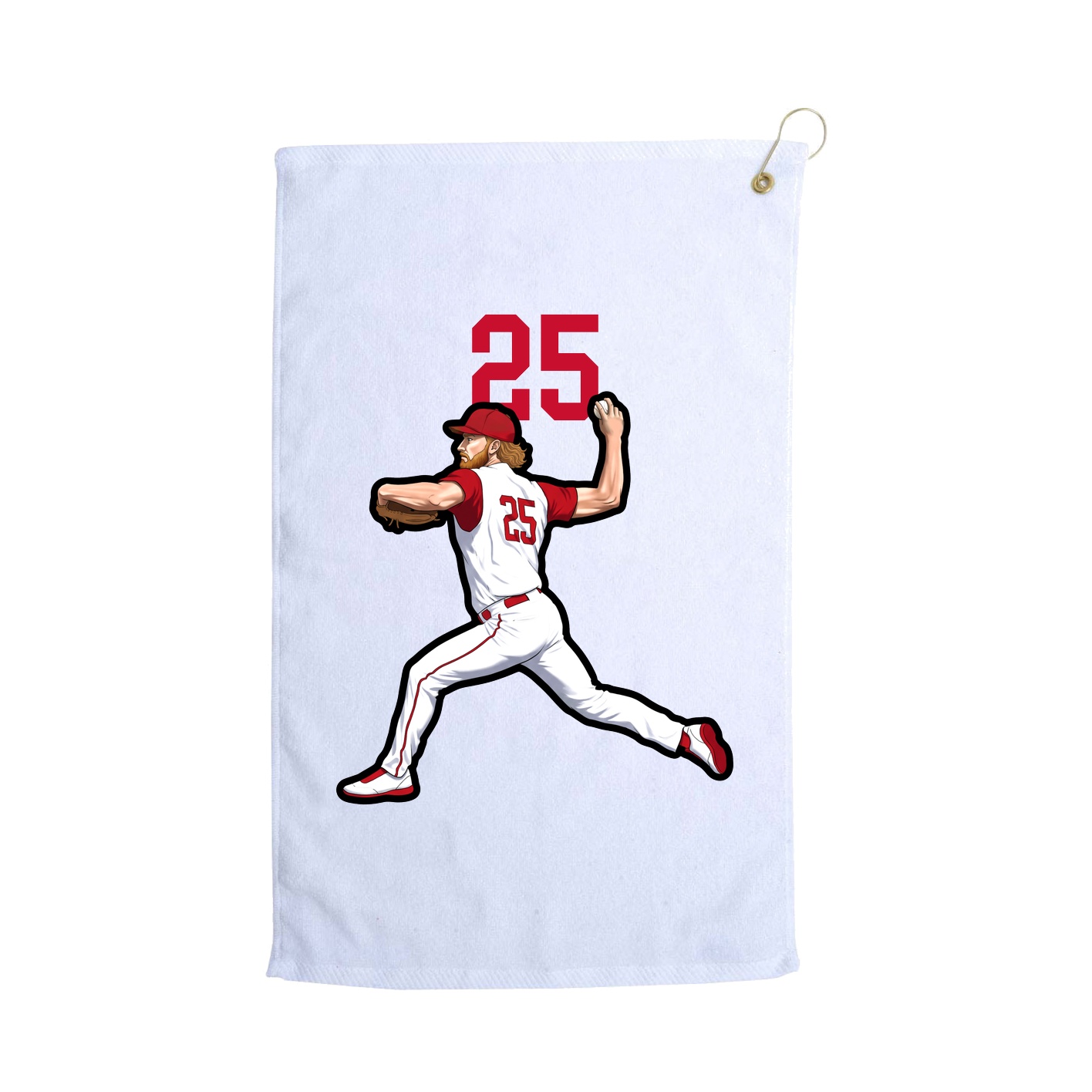 Golf Towel — Number Top in White
