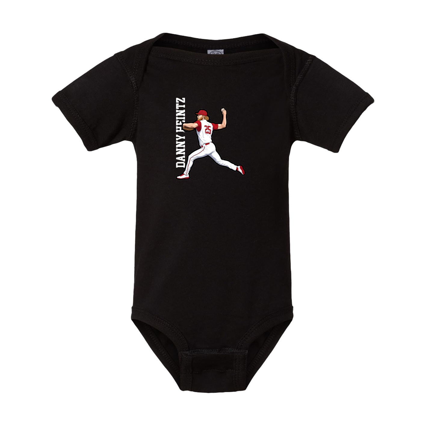 Baby Onesie — Name Vertical in Black