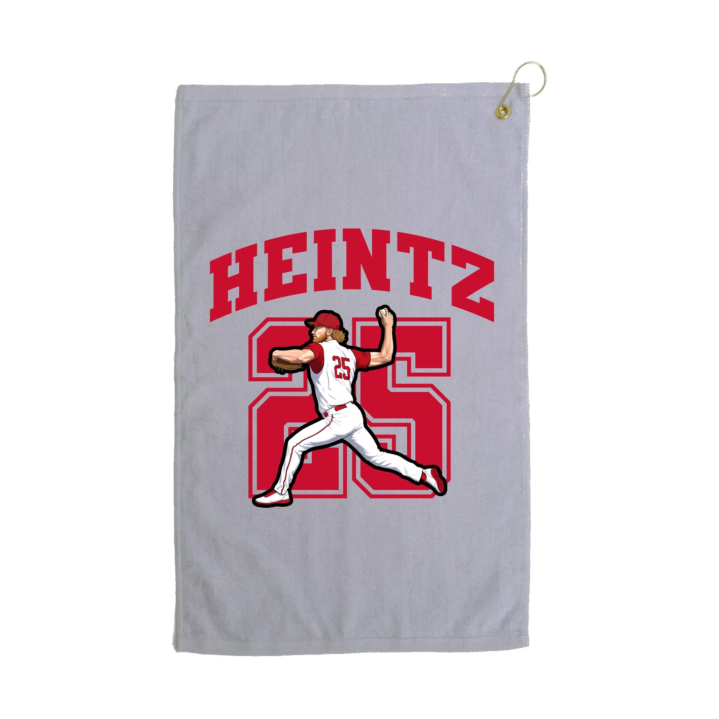 Golf Towel — Number in Grey