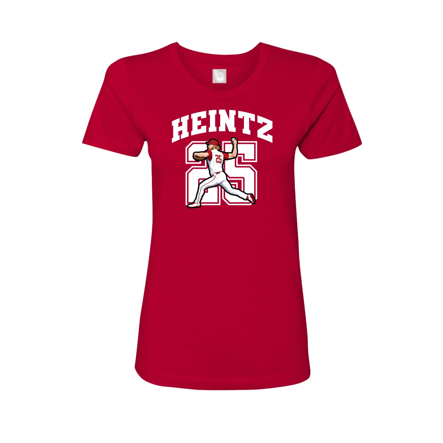 Fitted Women's Tee — Number in Red