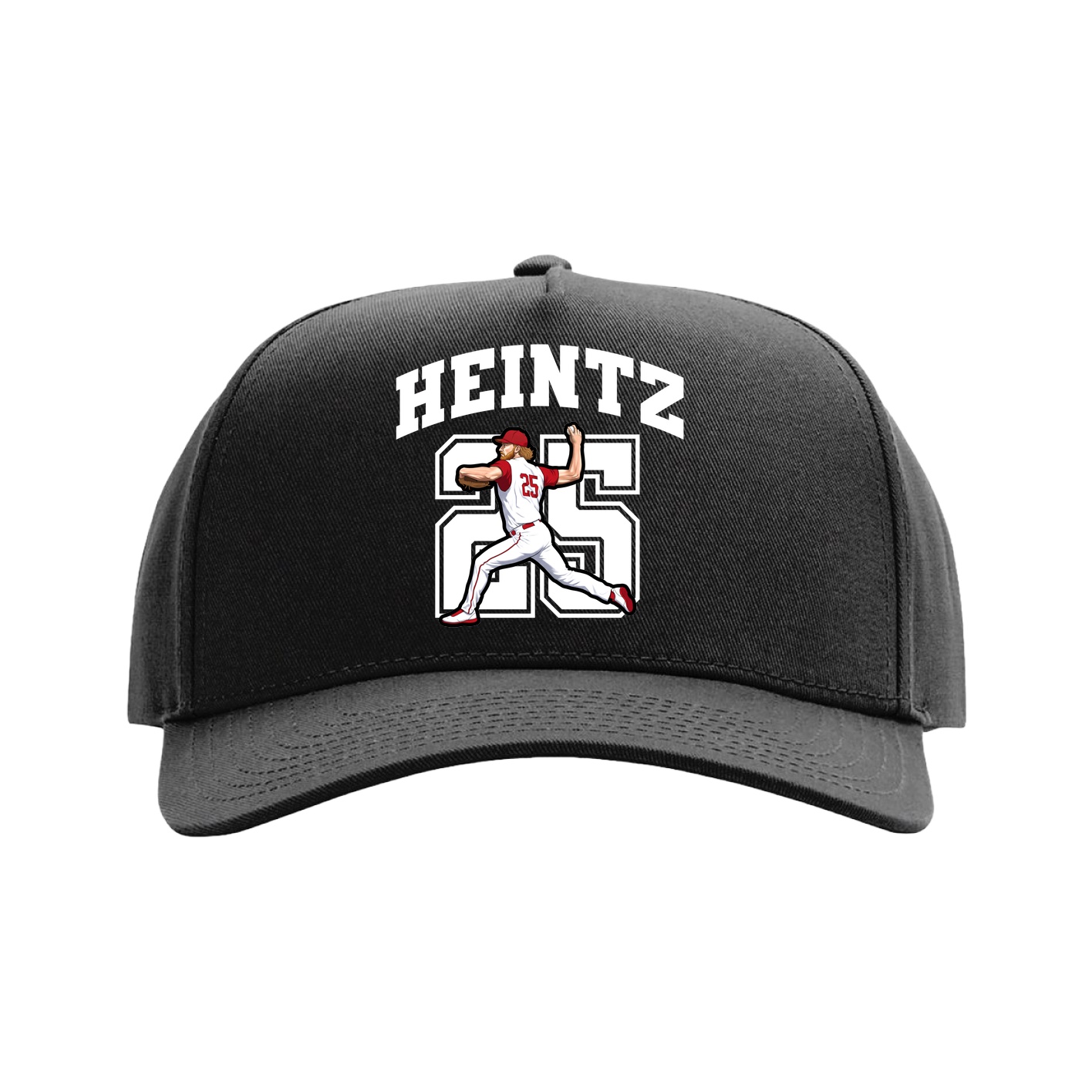 Full Fabric Five-Panel Champ Cap — Number in Black