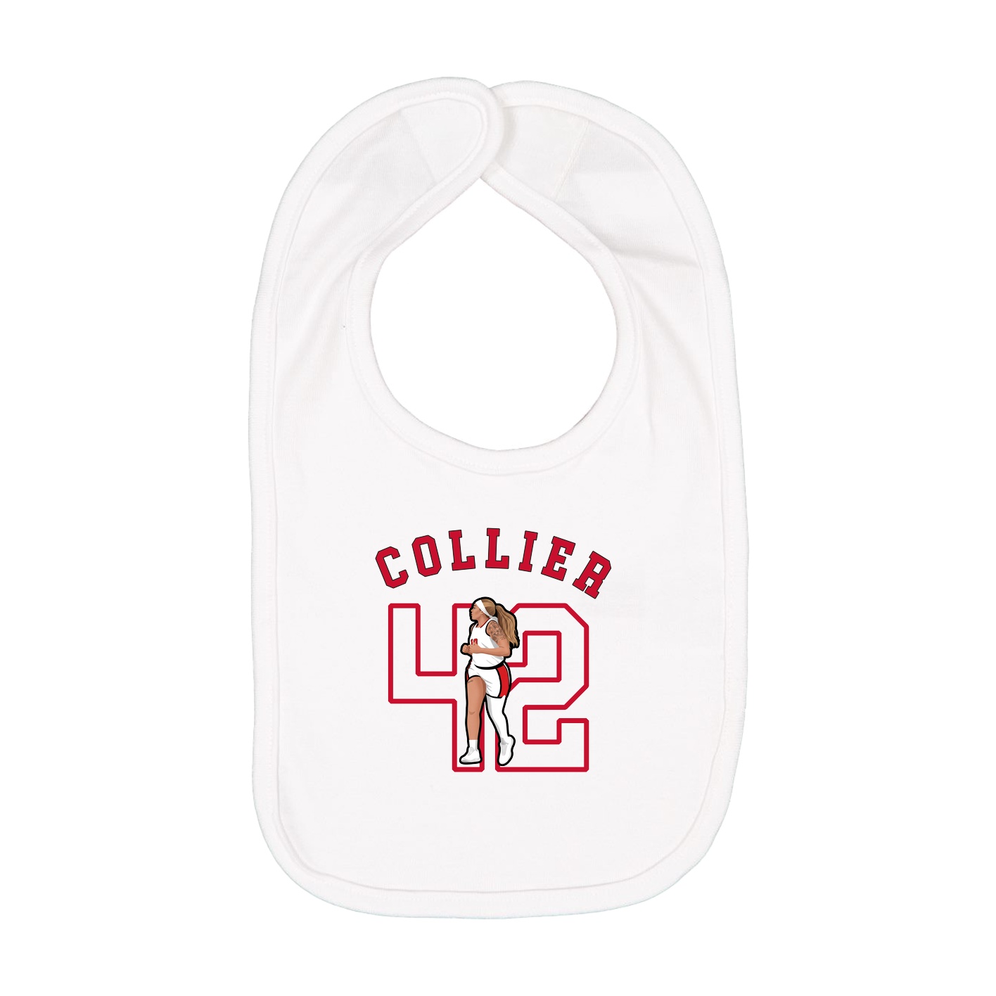 Infant Bib — Shirsey Arch in White