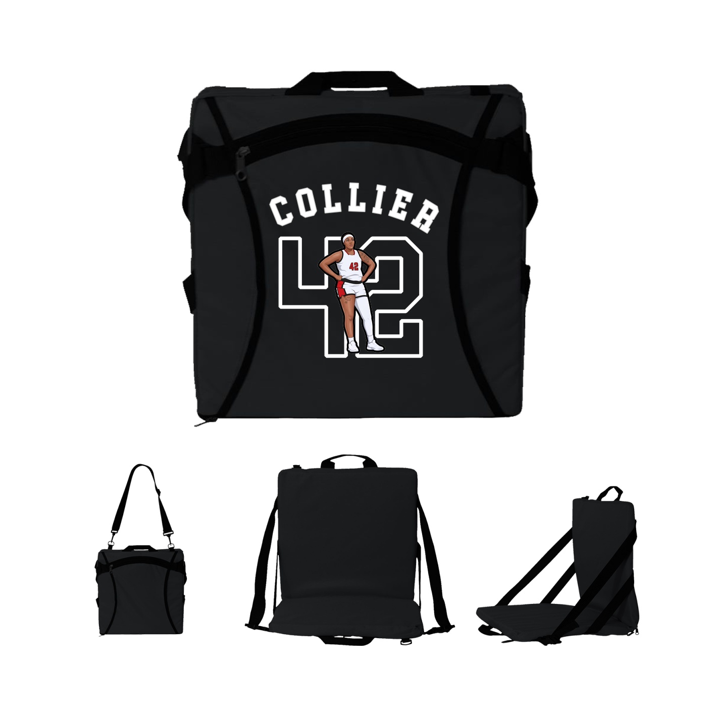Folding Stadium Seat — Shirsey Arch in Black