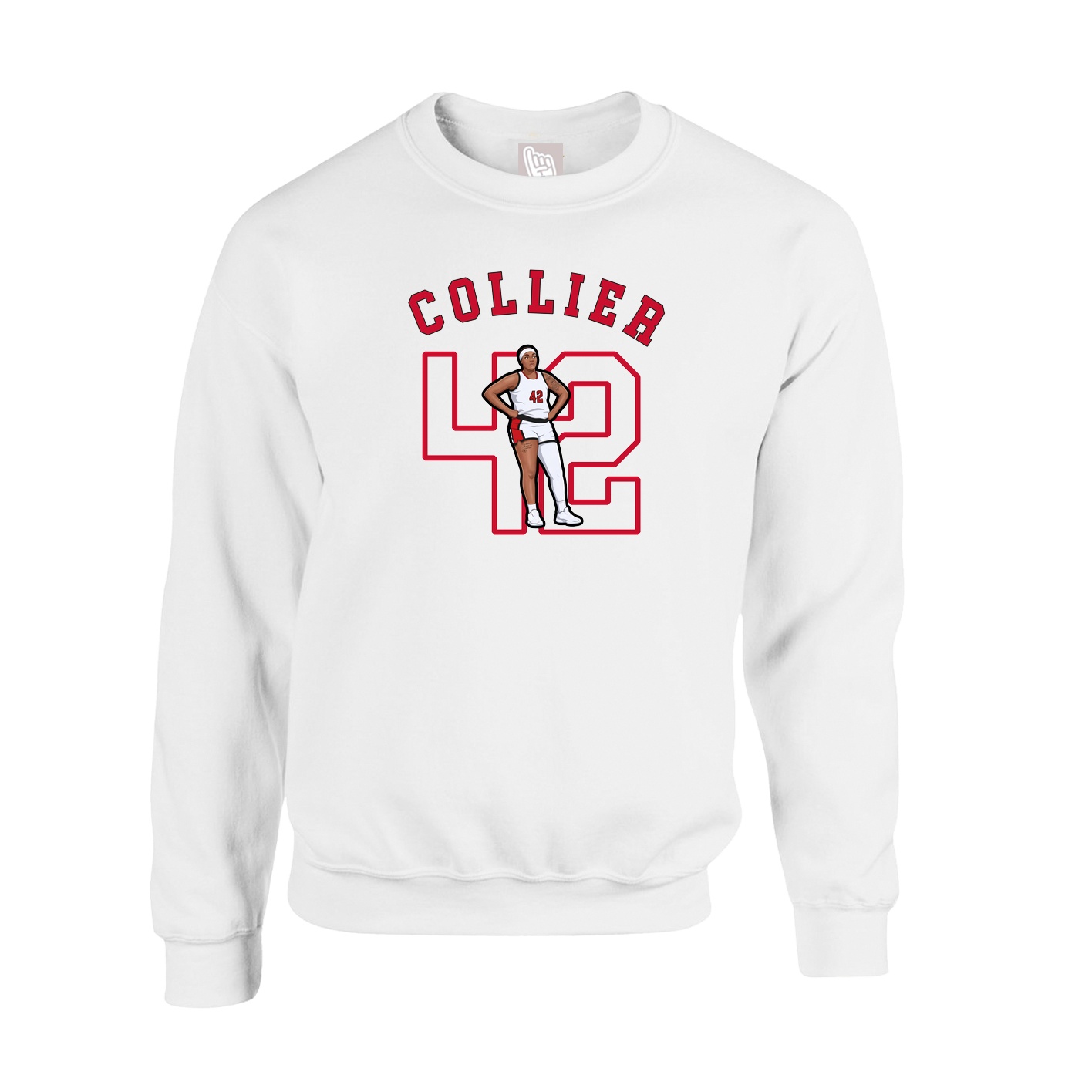 Fleece Crew — Shirsey Arch in White