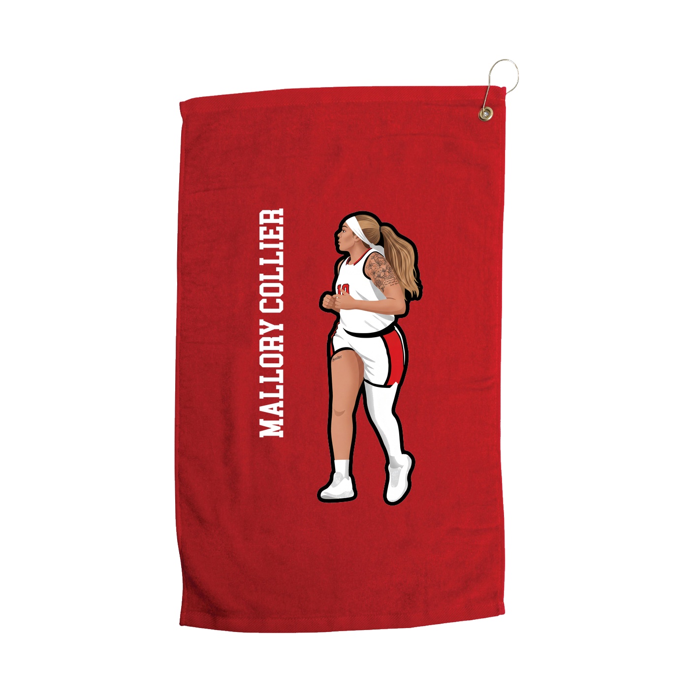 Golf Towel — Name Vertical in Red
