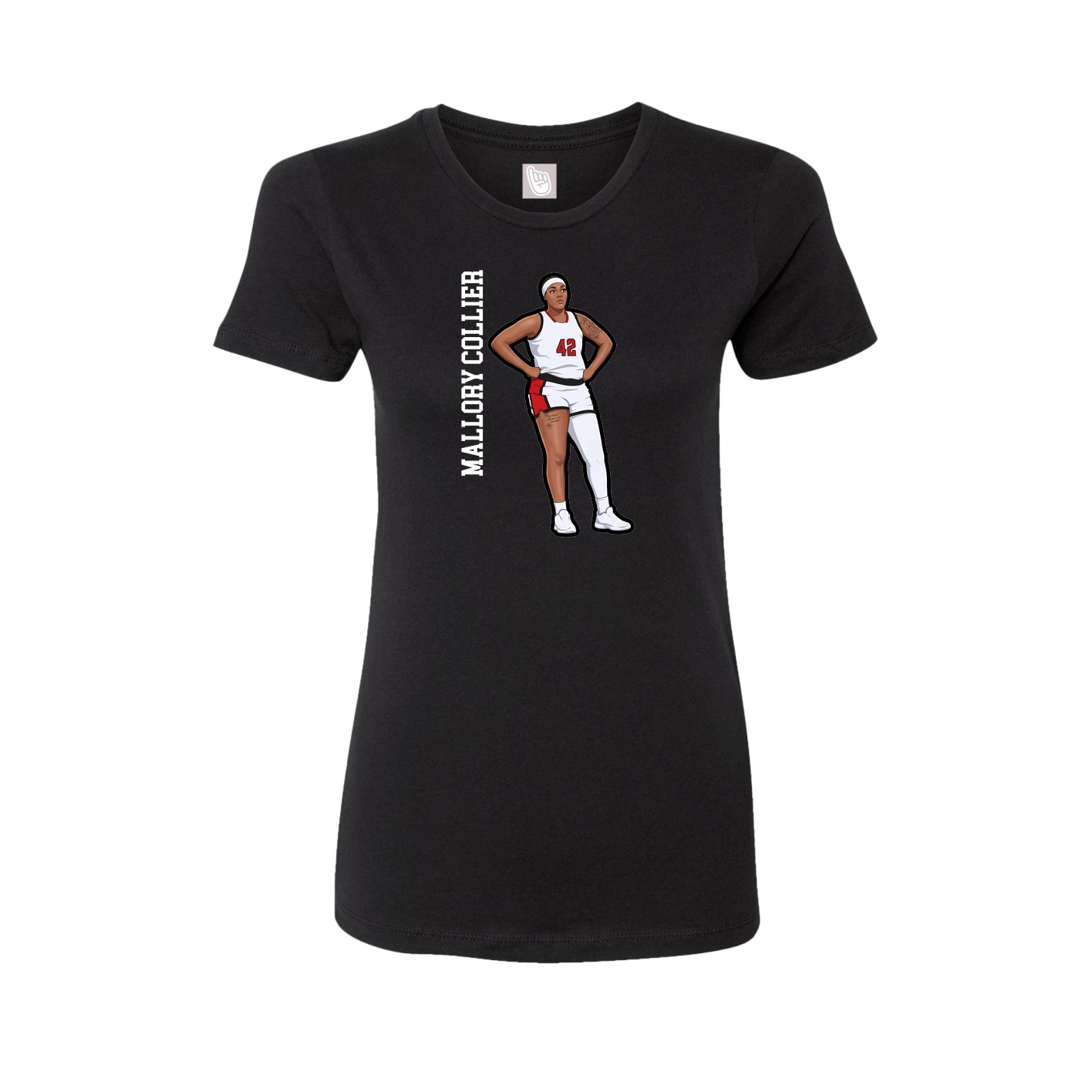 Fitted Women's Tee — Name Vertical in Black