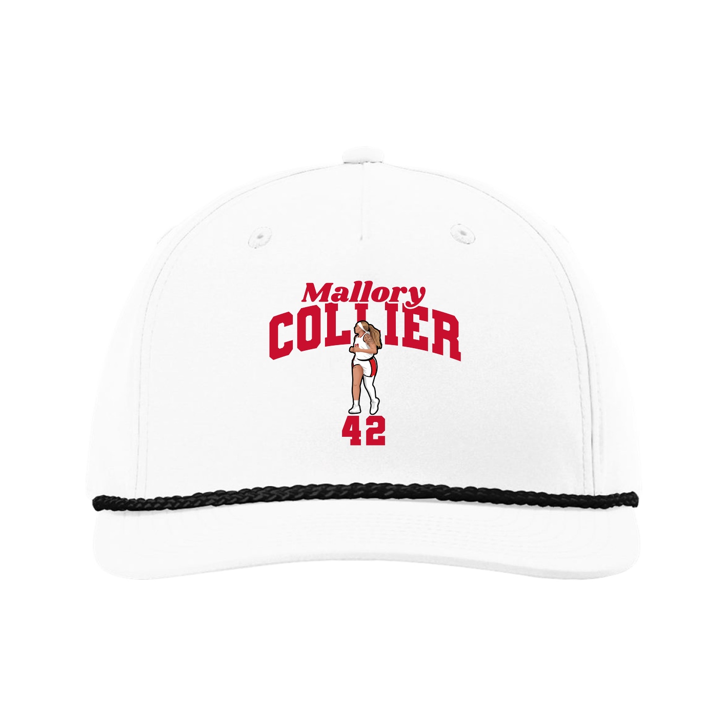 Five-Panel Classic Rope Cap — Signature Arch in White