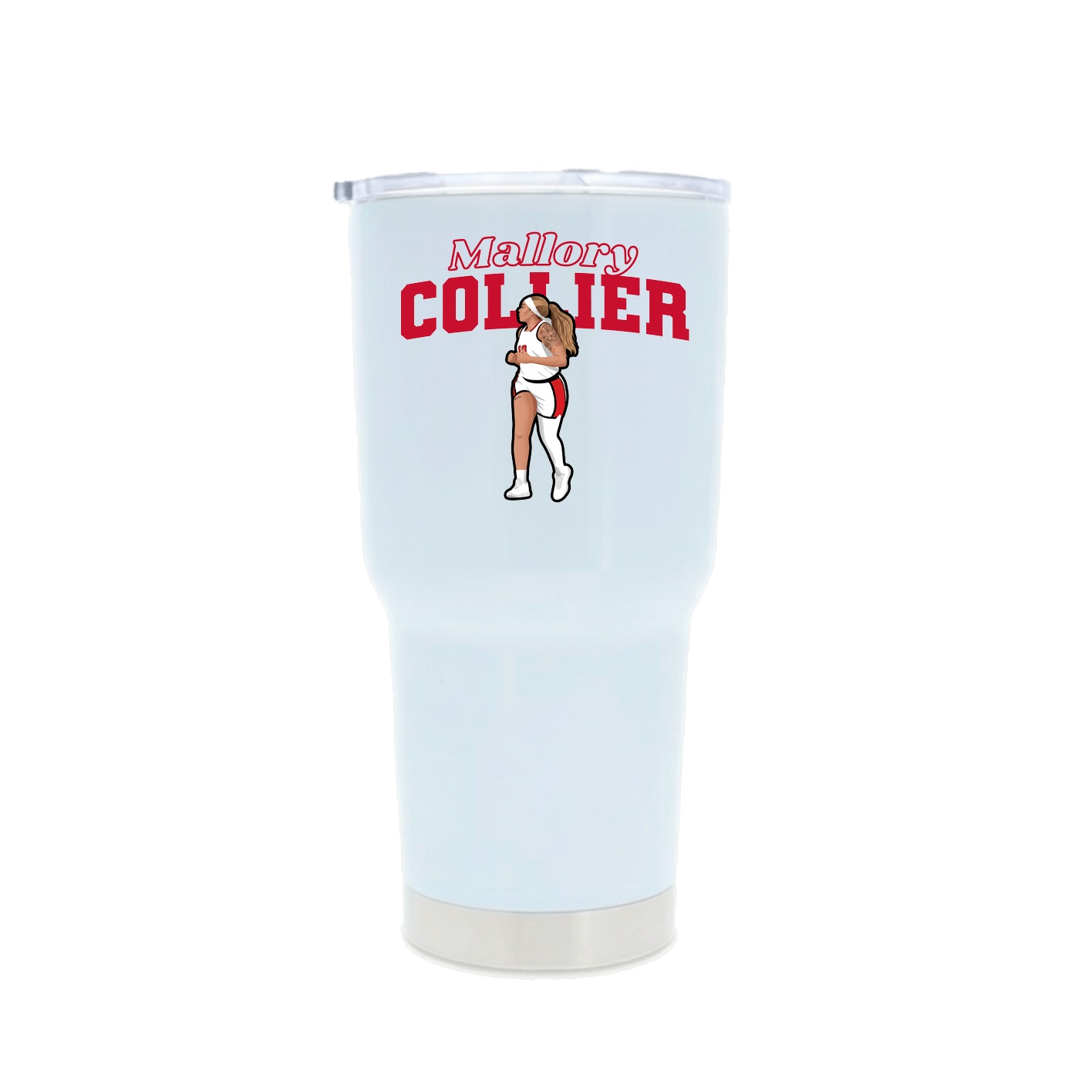 30oz Stainless Steel Tumbler — Name Arch in White