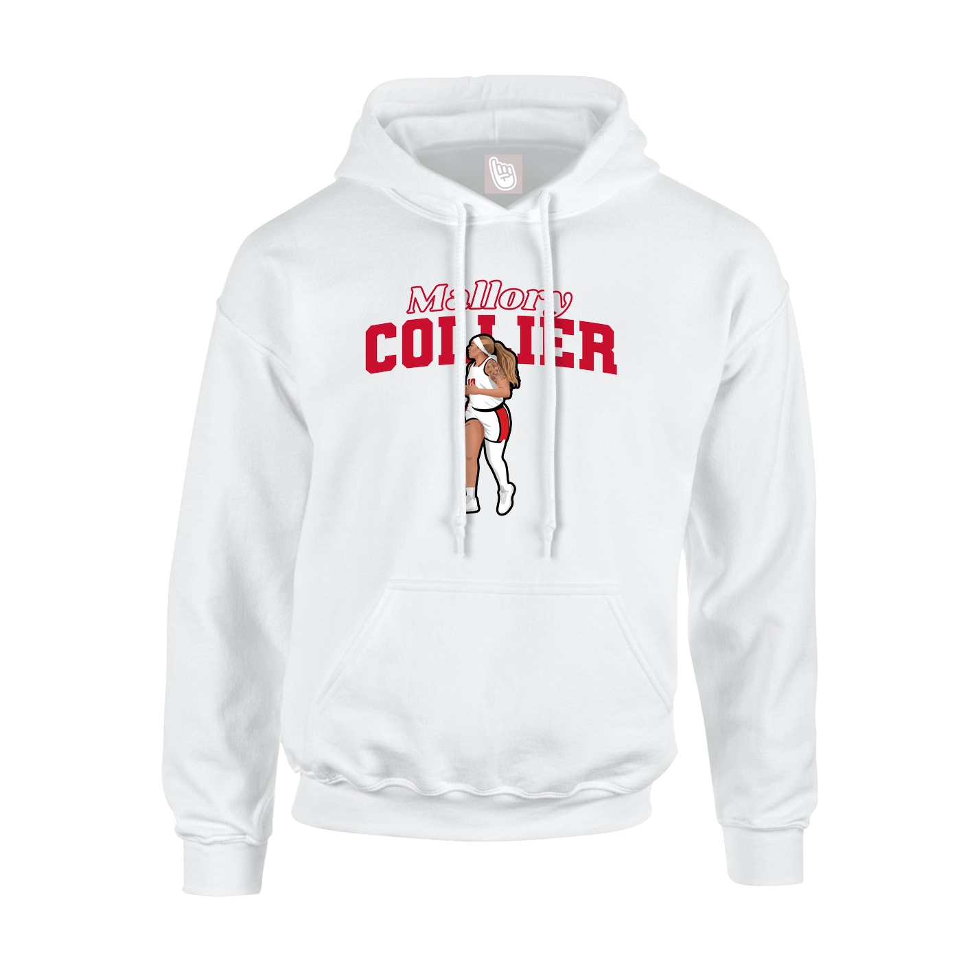 Youth Hoodie — Name Arch in White