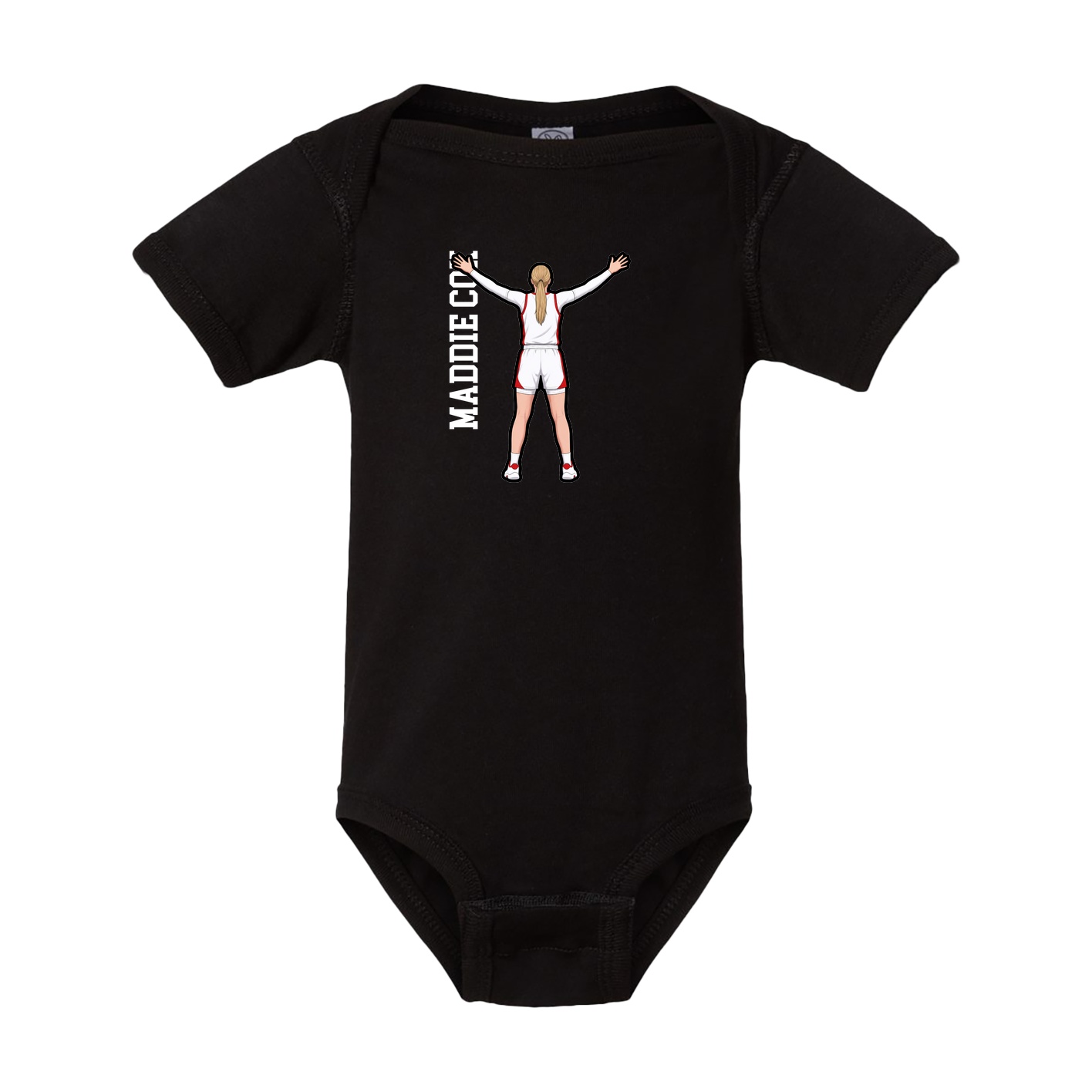 Baby Onesie — Name Vertical in Black