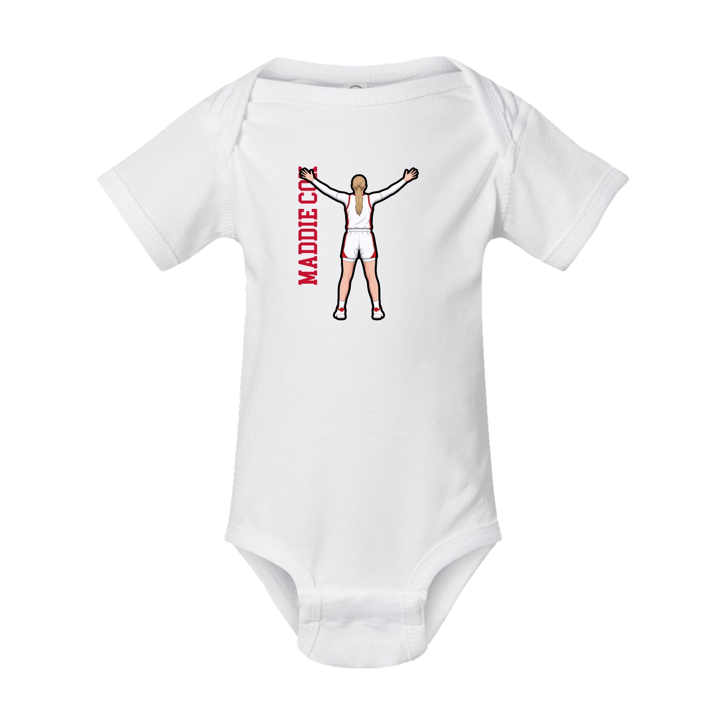 Baby Onesie — Name Vertical in White