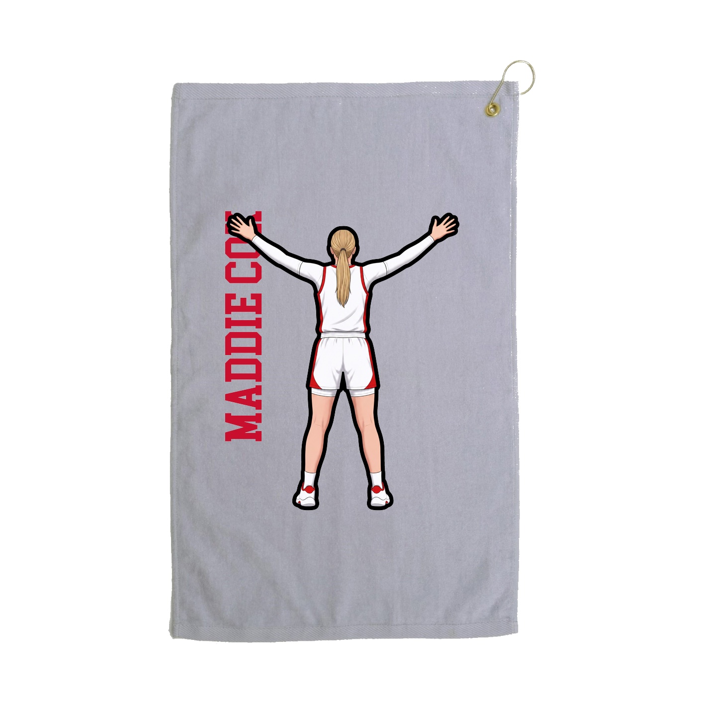 Golf Towel — Name Vertical in Grey