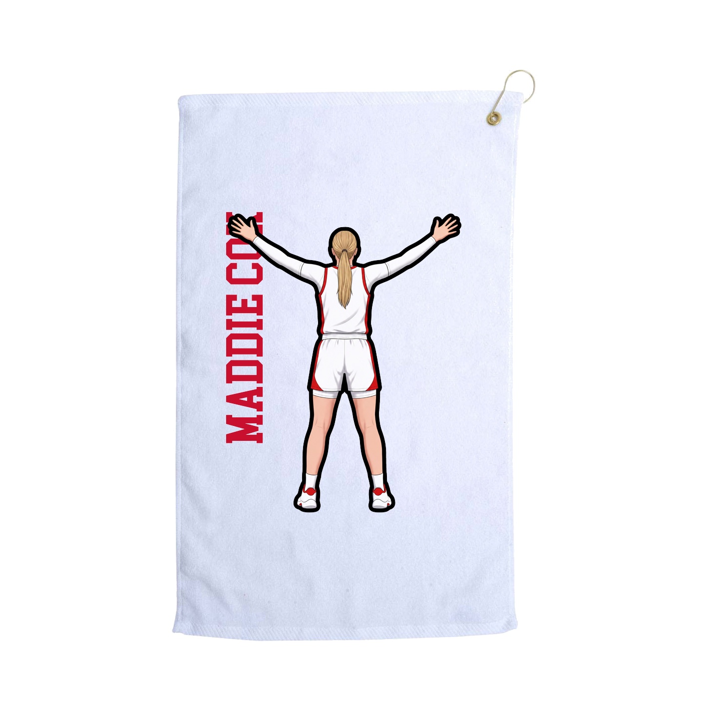 Golf Towel — Name Vertical in White